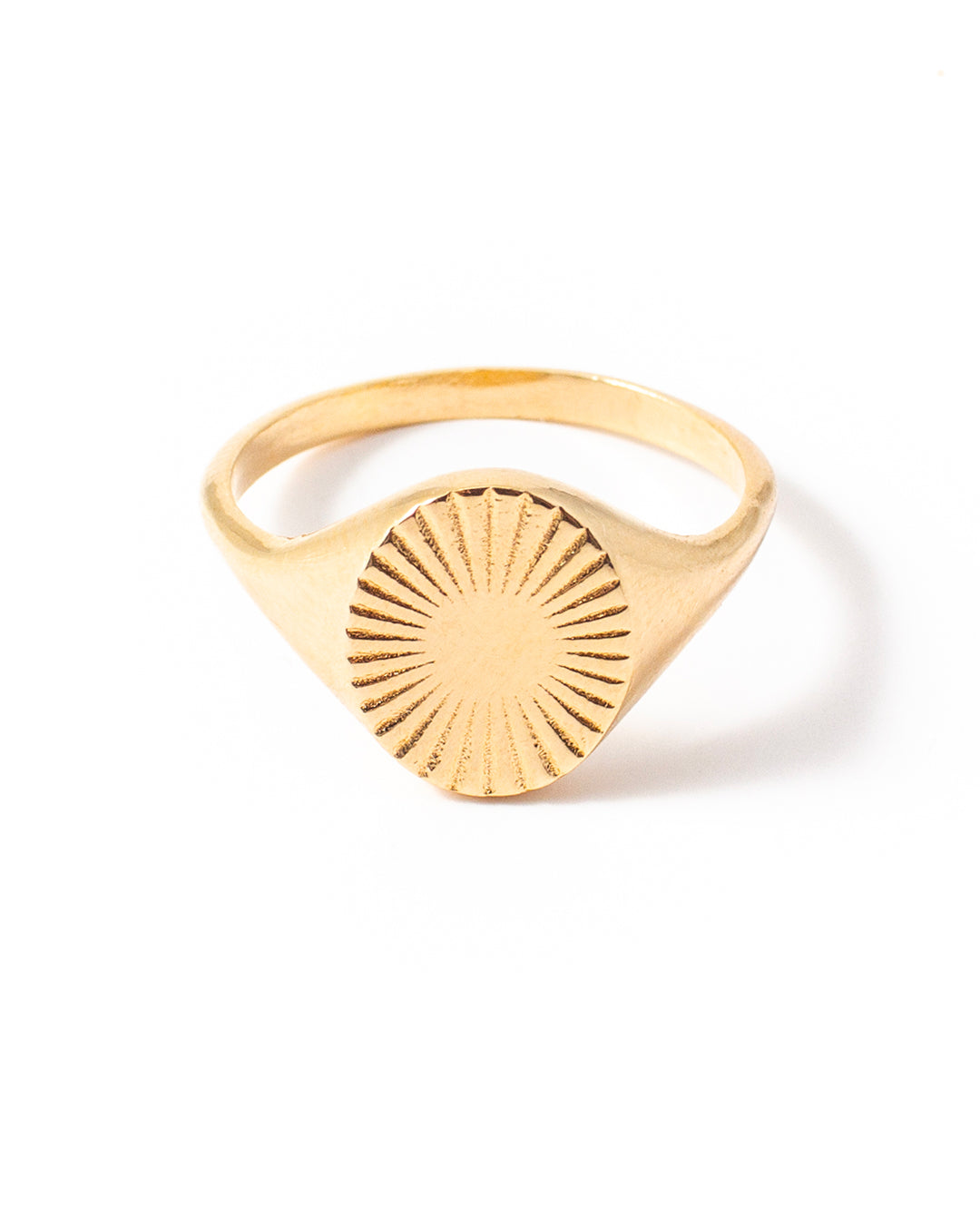 Oro Gold Sun Signet Ring for Men & Women - 14K Gold Plated Zodiac Sign Ring - Perfect for Gifts, Fashion Jewelry & Everyday Wear