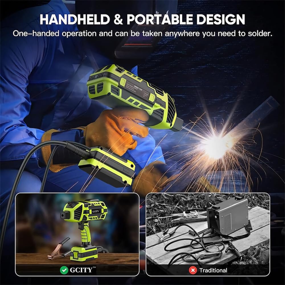 Portable Welding Machine 20-120A with 6 Adjustable Gears, Handheld Welder Gun for 1/16