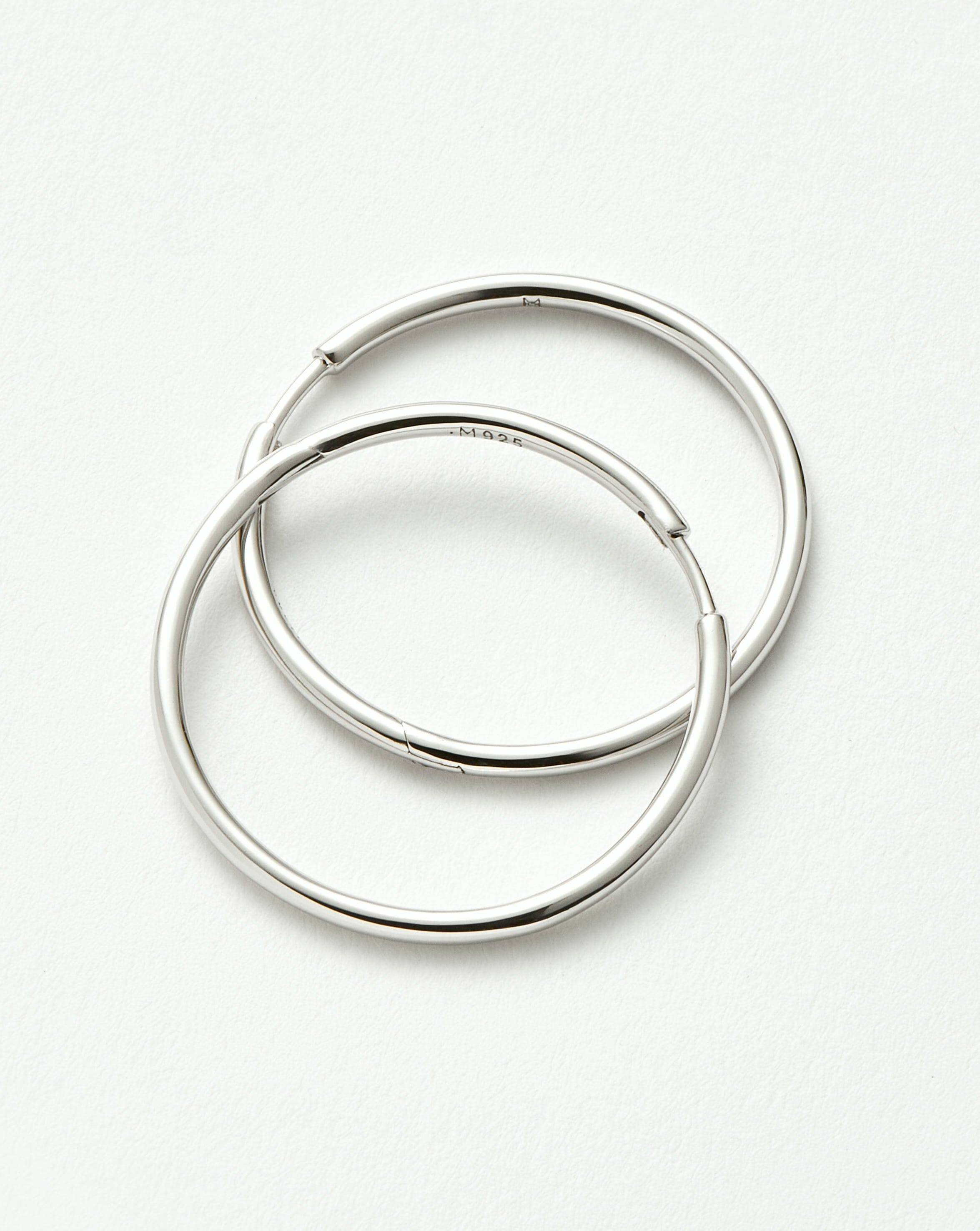 Classic Medium Hoop Earrings - Rhodium Plated Recycled Sterling Silver Jewelry for Women | Elegant Everyday Wear & Special Occasions Gift
