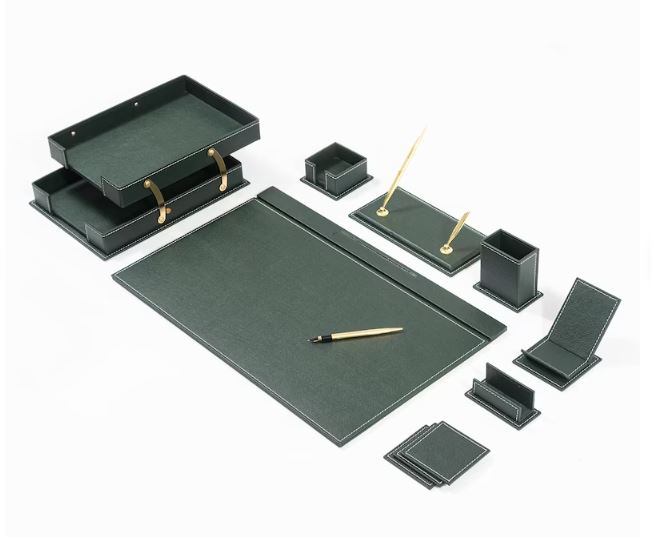 MOOG Classic Desk Organizer Set - 12 Piece Cream Office Supplies for Home & Office - Perfect for Organizing Pens, Pencils, Scissors & More