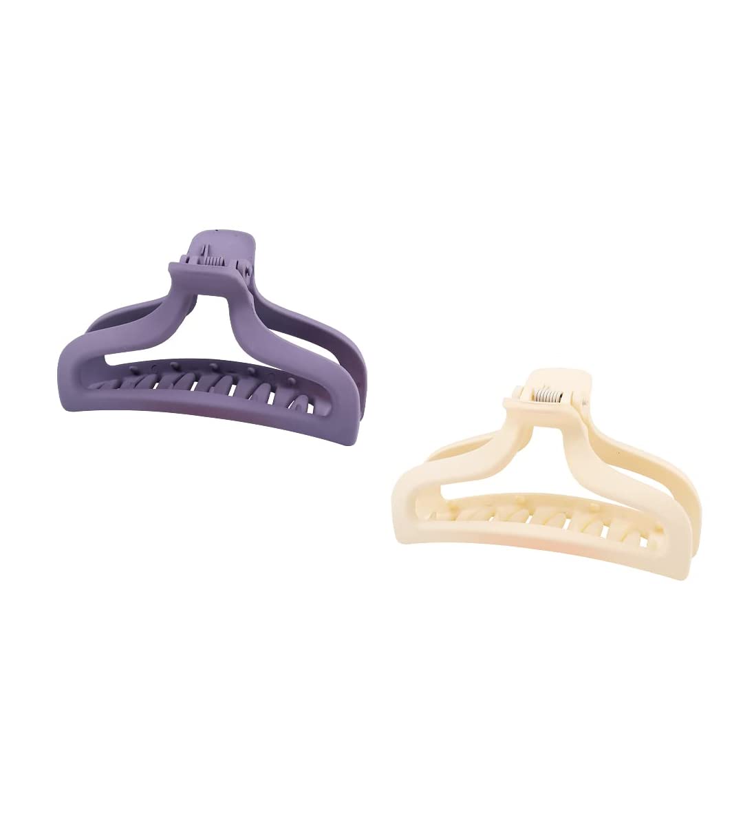 STYLEDOSE 2Pcs Matte Acrylic Hair Clips - Solid Color Simple Hair Claw Barrette for Women & Girls | Hair Accessories for School, Work & Everyday Use (Multicolor, S10)