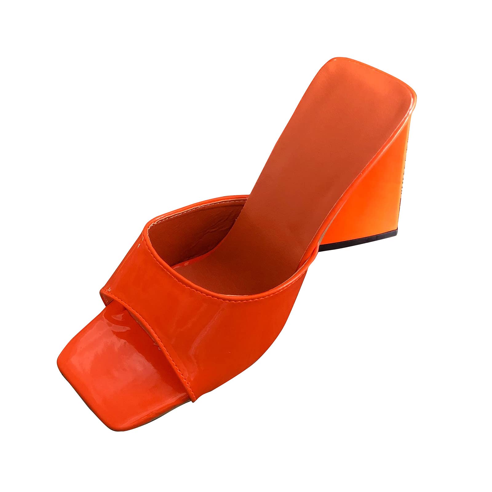 Women's Candy Color Summer Sandals - Thick Heel Party & Nightclub Closed Toe Cloud Slippers - Comfortable Rainbow Sandals for Women & Toddlers - Perfect for Club Nights, Beach Outings & Casual Wear