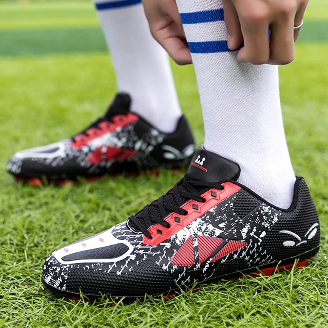 TOLLN Men's Football Soccer Cleats - Lightweight & Durable for Youth & Adults - Perfect for Turf, Grass & Indoor Soccer Games