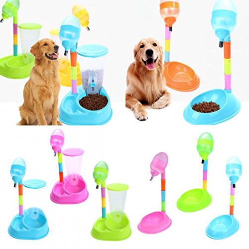 UJEAVETTE® Automatic Pet Water Dispenser for Cats & Dogs - 2L Pink Bowl with Food Stand - Perfect for Home, Office & Travel Use
