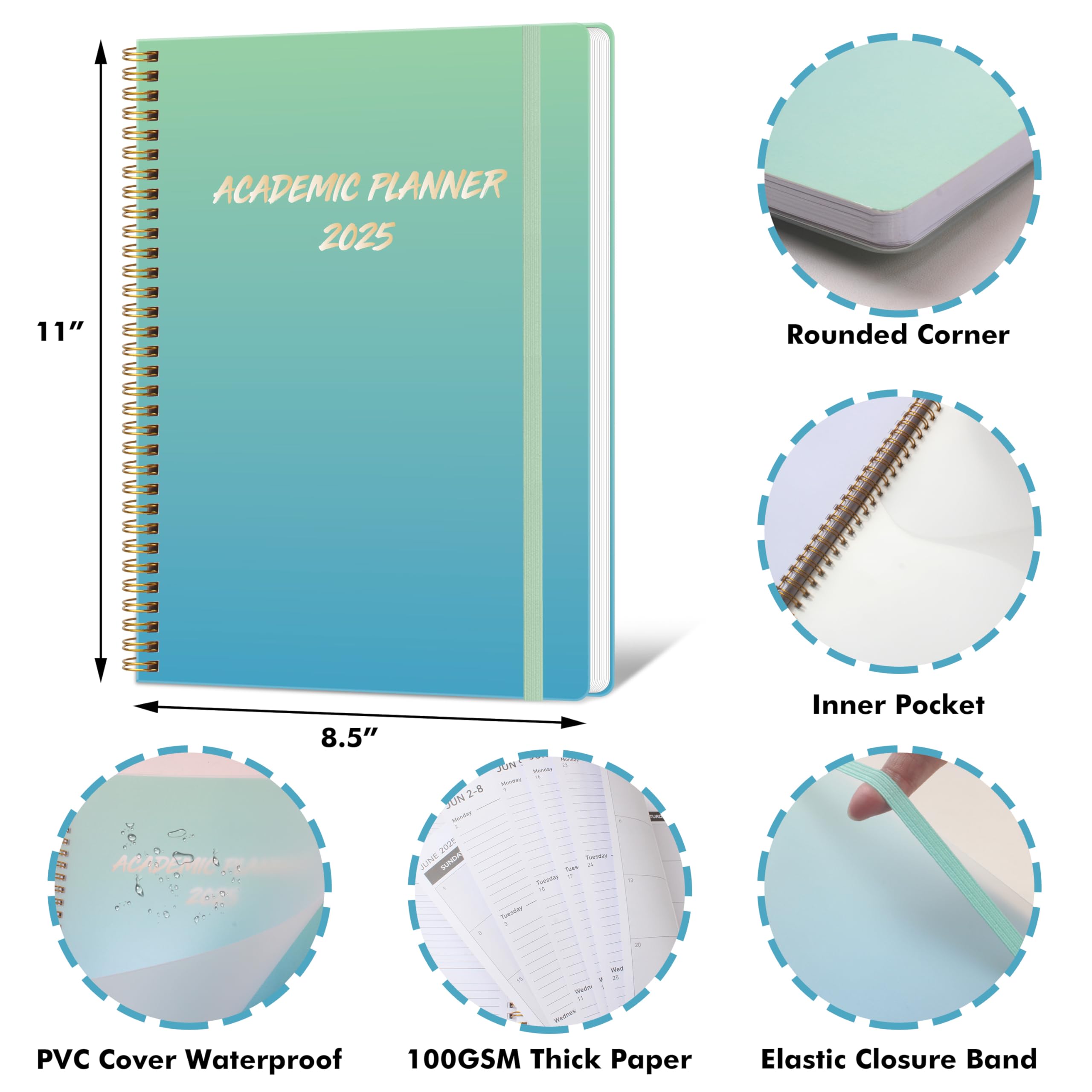 2025 Planner Calendar - 12-Month Daily, Weekly & Monthly Academic Planner (Jan 2025-Dec 2025) | 8.5