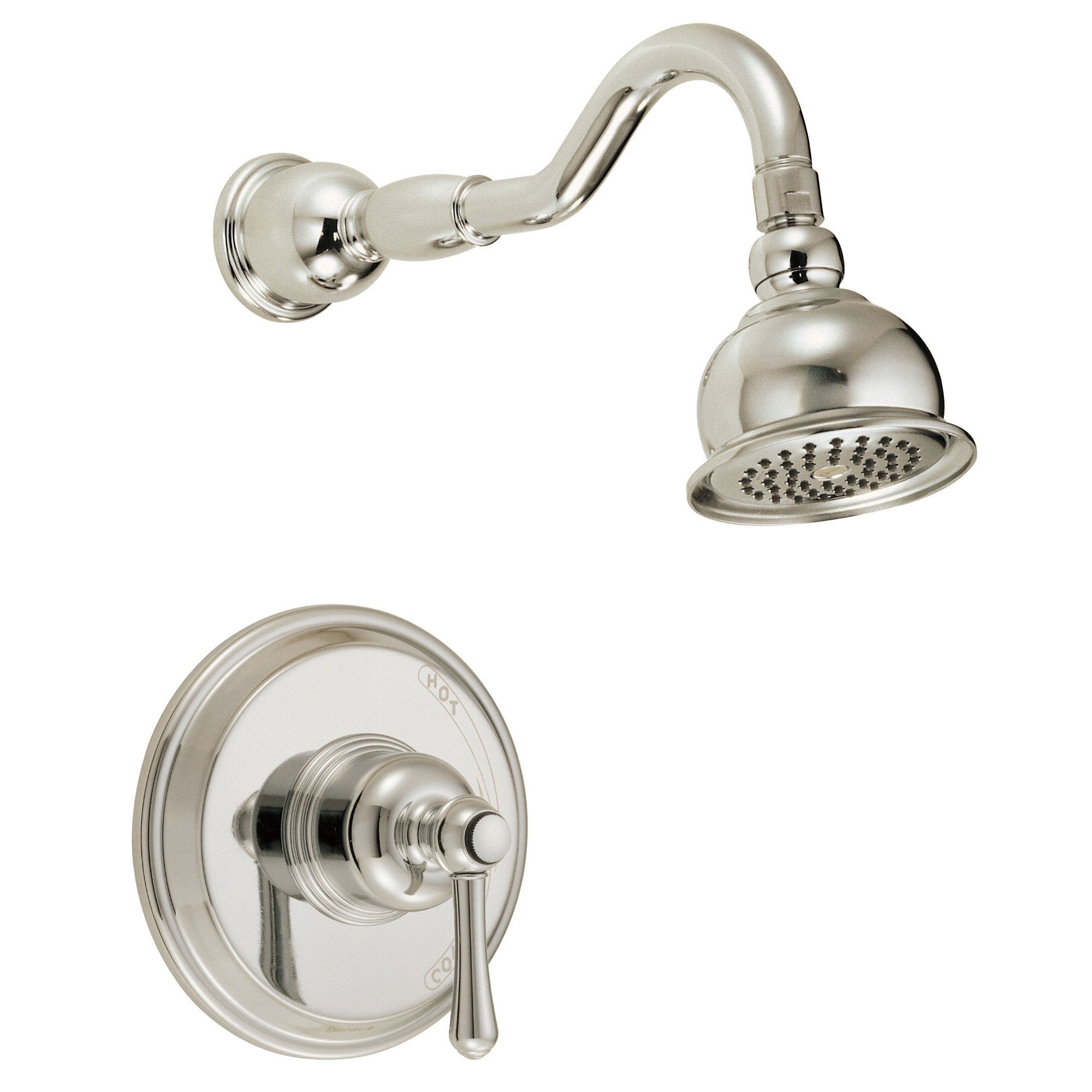 Danze Opulence Polished Nickel Single Lever Handle Shower Faucet with Rough-in Valve - Modern Bathroom Fixture for Spa-Like Shower Experience