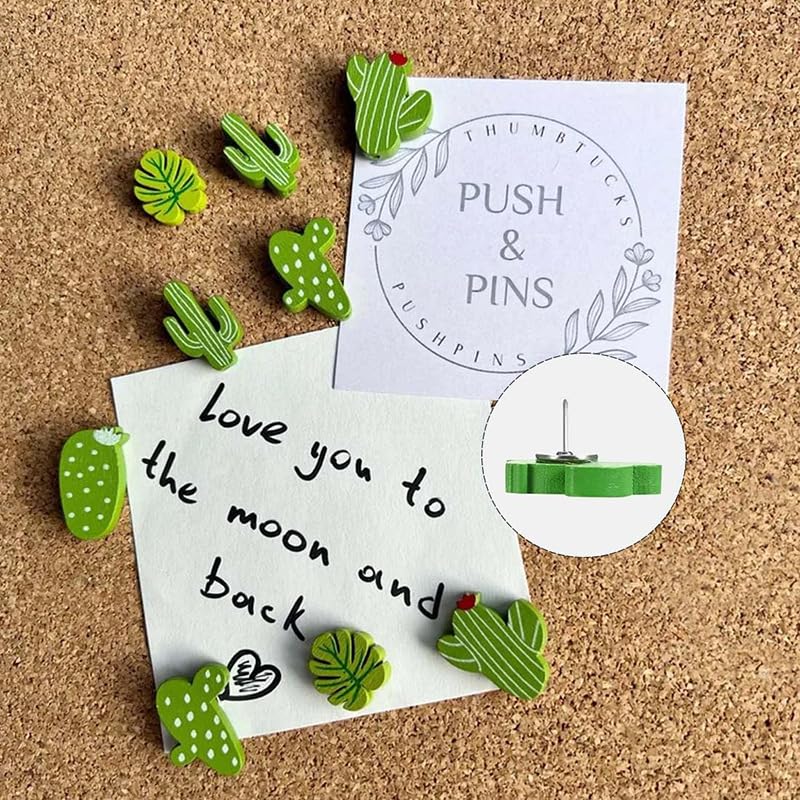 Decorative Push Pins for Cork Board - 30 Pcs Cute Thumb Tacks with Plant Design | Perfect for Office, Home, School Bulletin Boards & DIY Craft Projects