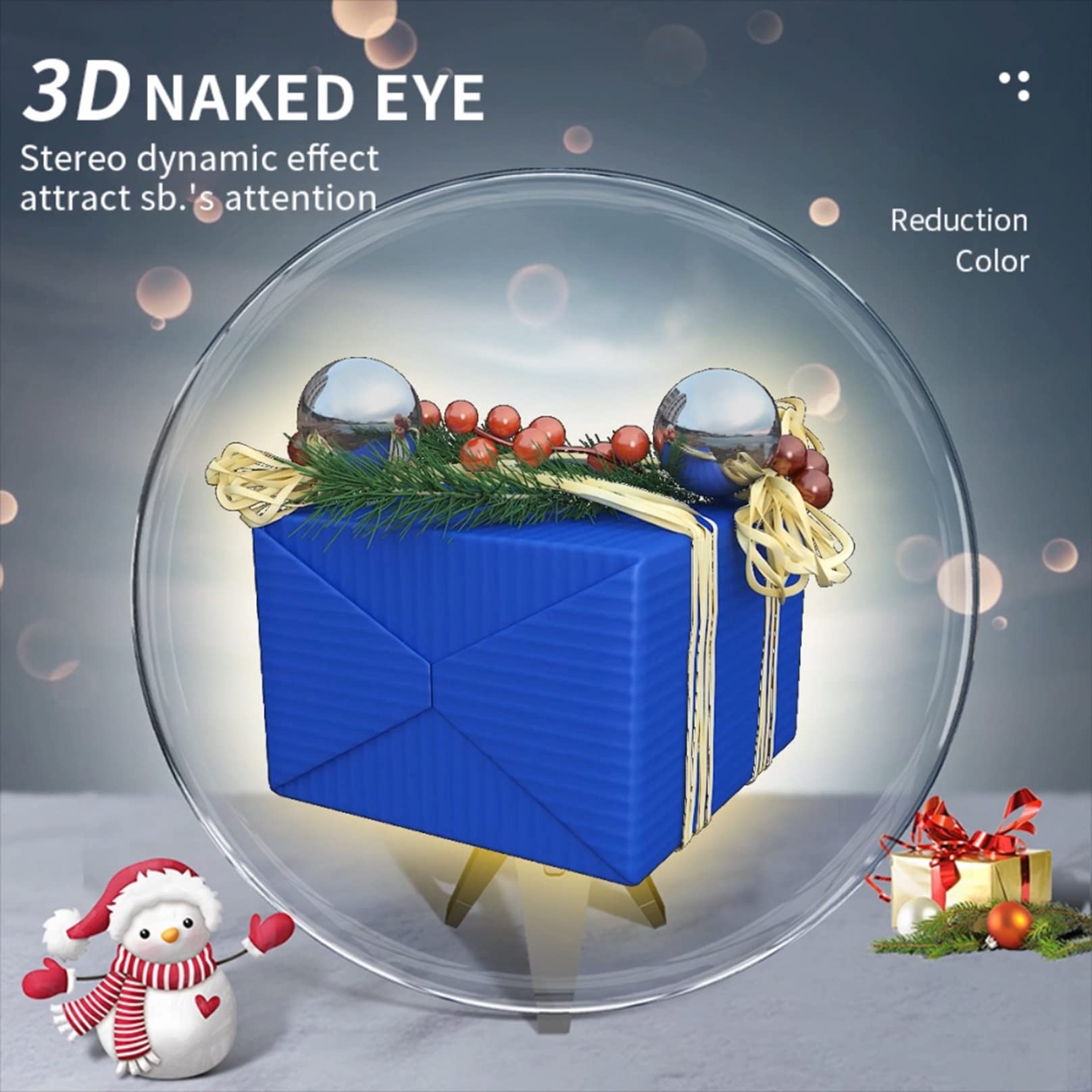 10.63 Inch 3D Hologram Projector Fan - LED Holographic Air Fan for Advertising Display, Home & Business Decor - Perfect for Living Room, Bedroom, Retail Stores & Events