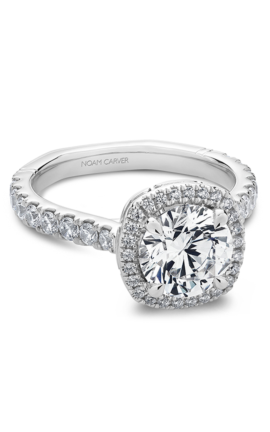 Noam Carver Atelier A016 01A Diamond Engagement Ring - 14K White Gold Solitaire Ring for Women, Perfect Proposal Gift & Wedding Jewelry