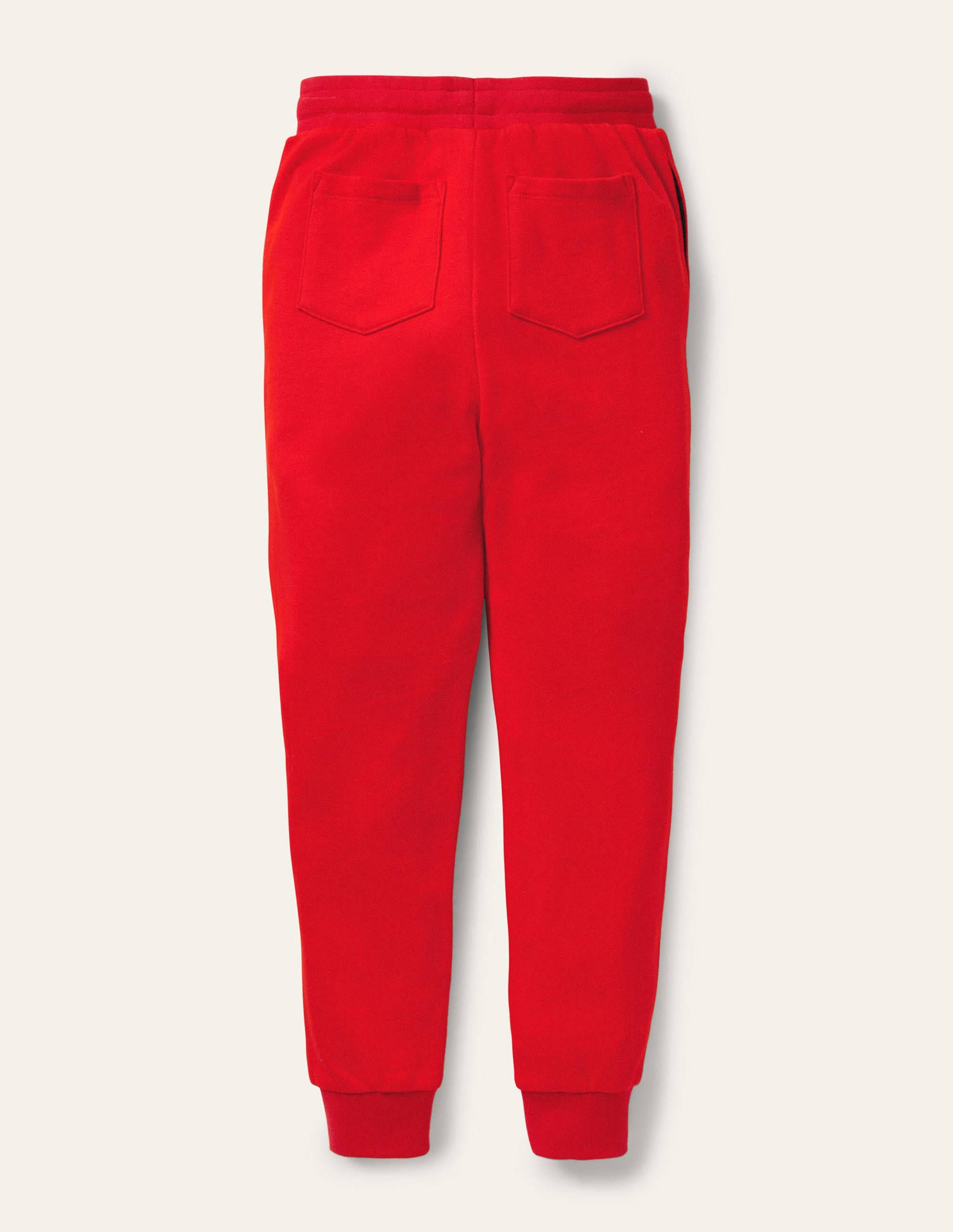 Appliqué Knee Joggers in Fire Red Space Print - Trendy Women's Running Pants for Gym, Yoga & Casual Wear