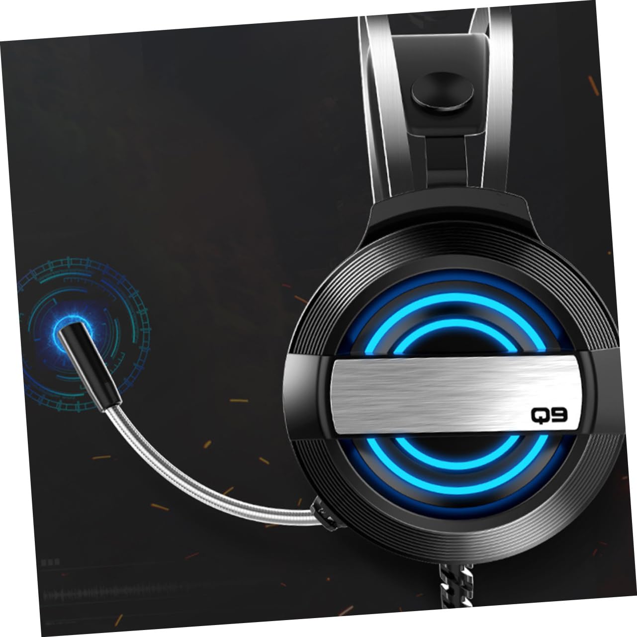 DOITOOL USB Gaming Headset with Microphone - Lightweight Over-Ear Headphones for PC, PS4, Xbox - Perfect for Online Gaming, Streaming & Video Calls