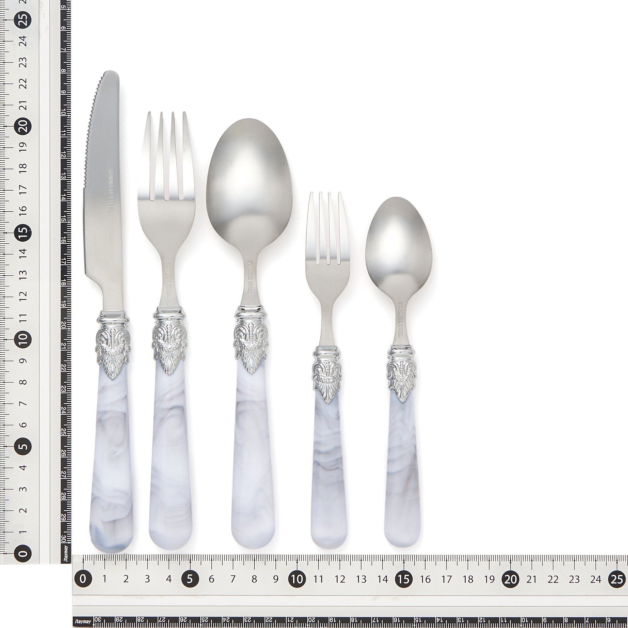 10-Piece Marble Cutlery Set - Elegant Stainless Steel Knives, Forks & Spoons - Perfect for Dining, Gifts & Home Decor