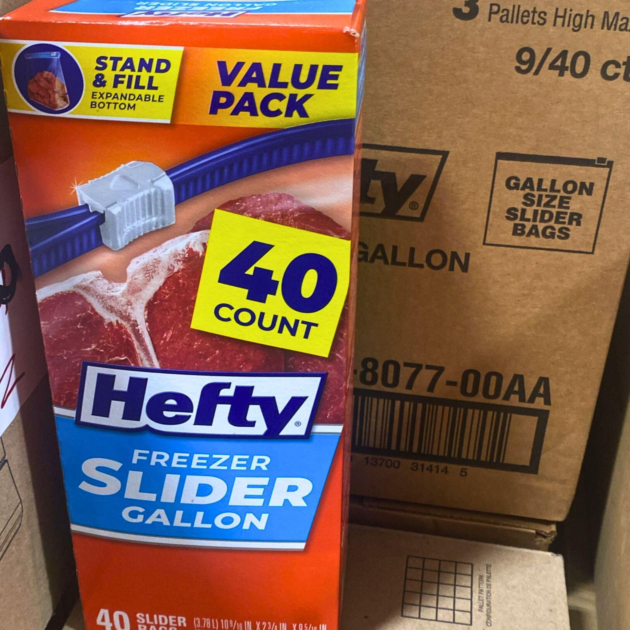 Heavy Duty Freezer Slider Bags - 40 Count Gallon Size with Expandable Bottom, Stand & Fill Design - Value Pack of 27 Pieces for Food Storage, Meal Prep & Freezer Organization