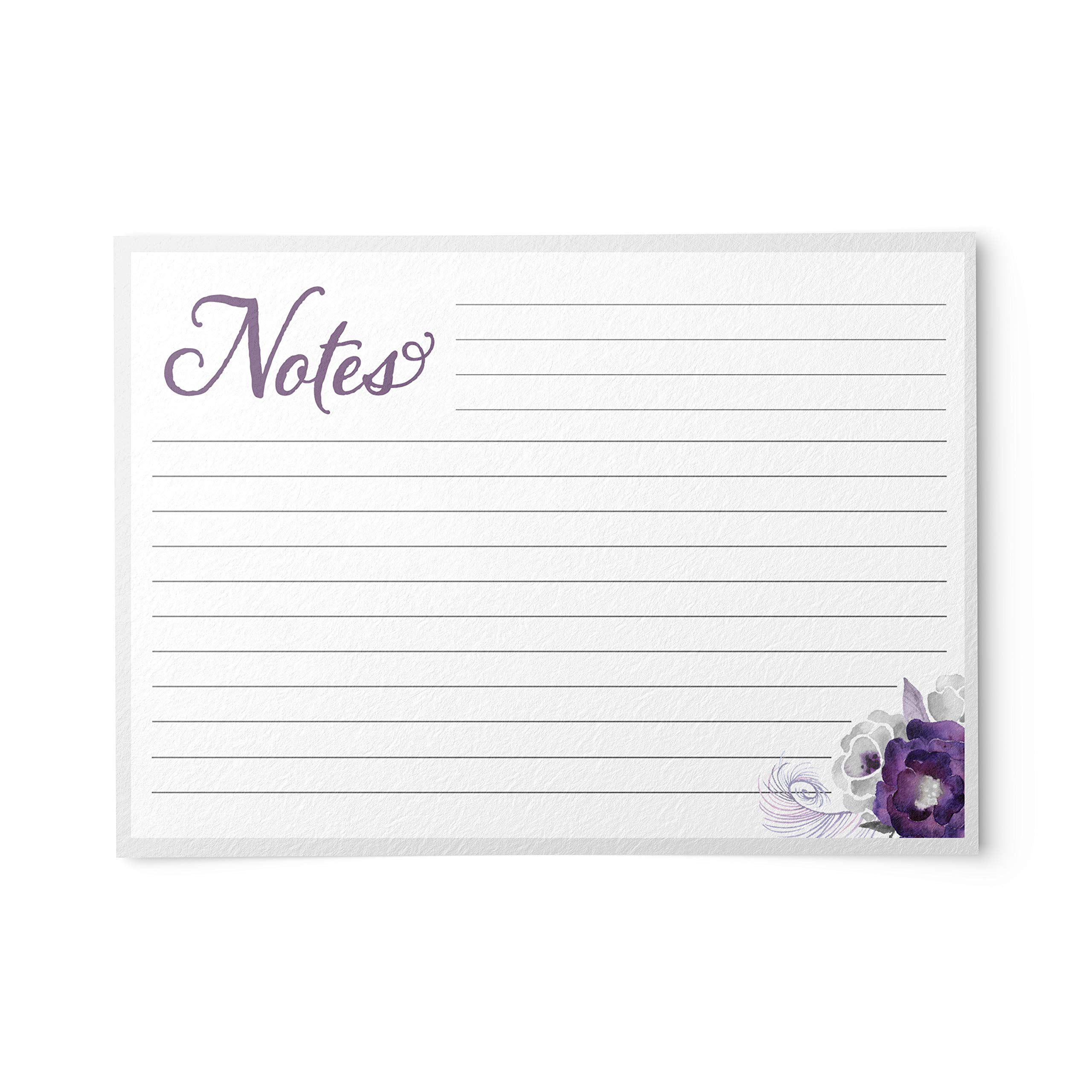 Dashleigh Floral Recipe Cards - Set of 48 Water-Resistant 4x6 Inch Double-Sided Recipe Cards (Violet Purple) - Perfect for Recipe Organization, Kitchen Gifts & Meal Planning