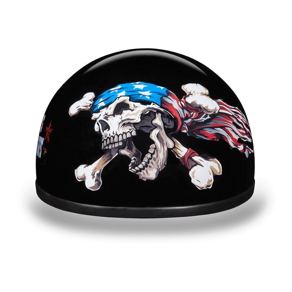 Daytona Half Skull Cap Motorcycle Helmet DOT Approved - Lightweight & Ventilated for Men & Women - Perfect for Cruiser, Chopper & Street Bike Riders