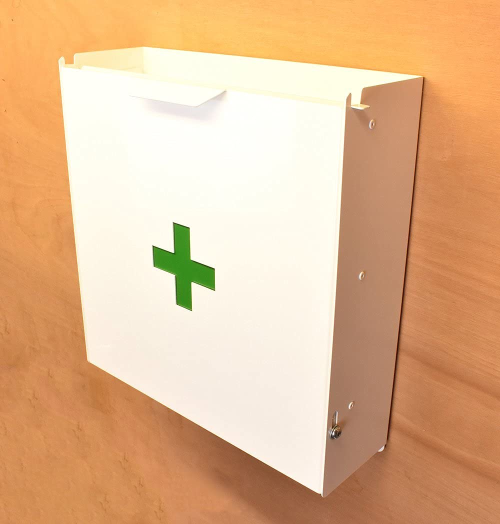 MegaMaxx First Aid Kit - 200-Piece Medical Emergency Supplies Organizer with Wall Mount, NHS Approved for Home, Office, Sports & Travel - White Storage Box (40x45cm) | Perfect for First Aid, Medication Storage & Emergency Preparedness