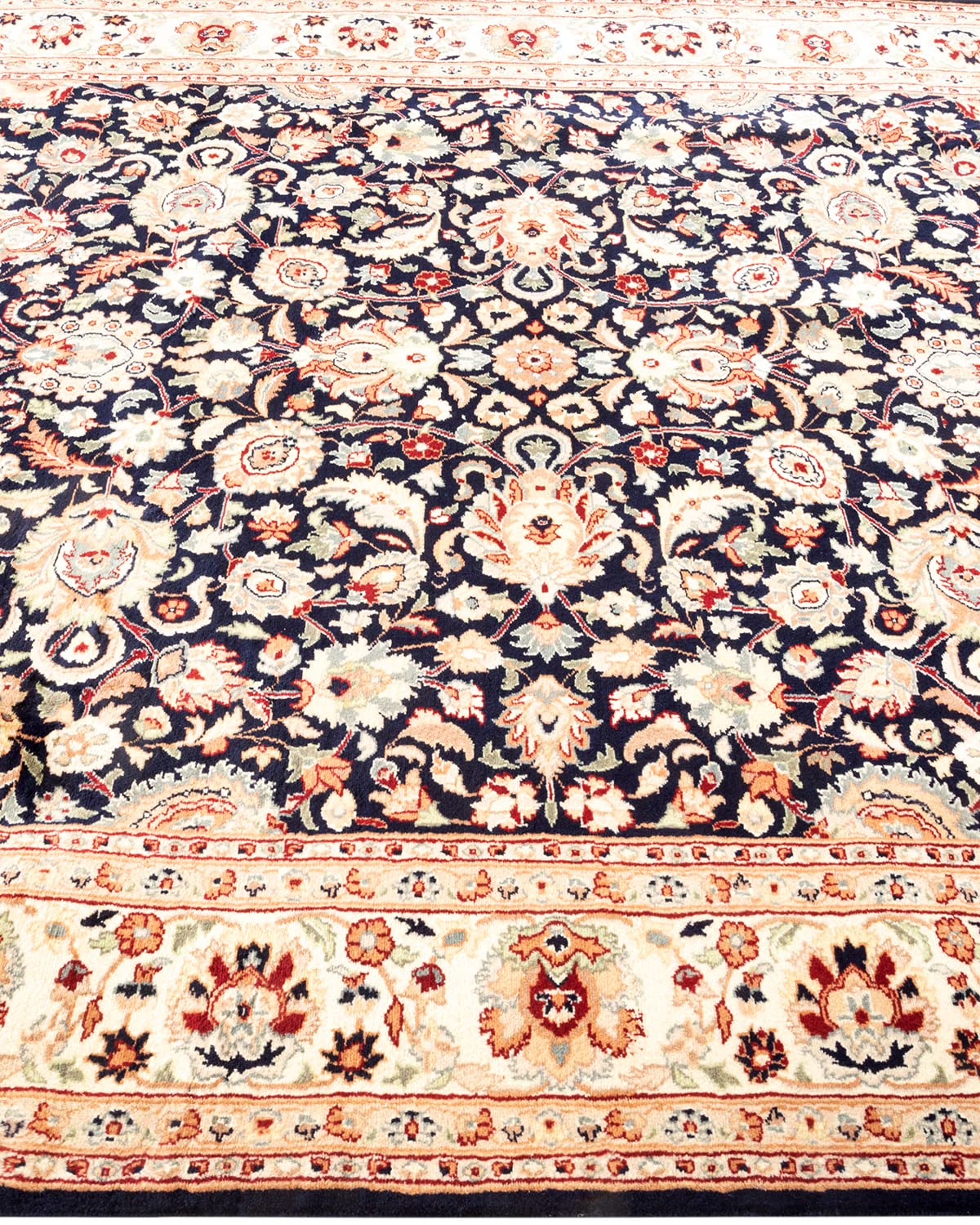Handmade Blue Oriental Mogul Wool Area Rug 6x9 - Traditional Hand-Knotted One-of-a-Kind Design for Living Room, Bedroom & Home Decor