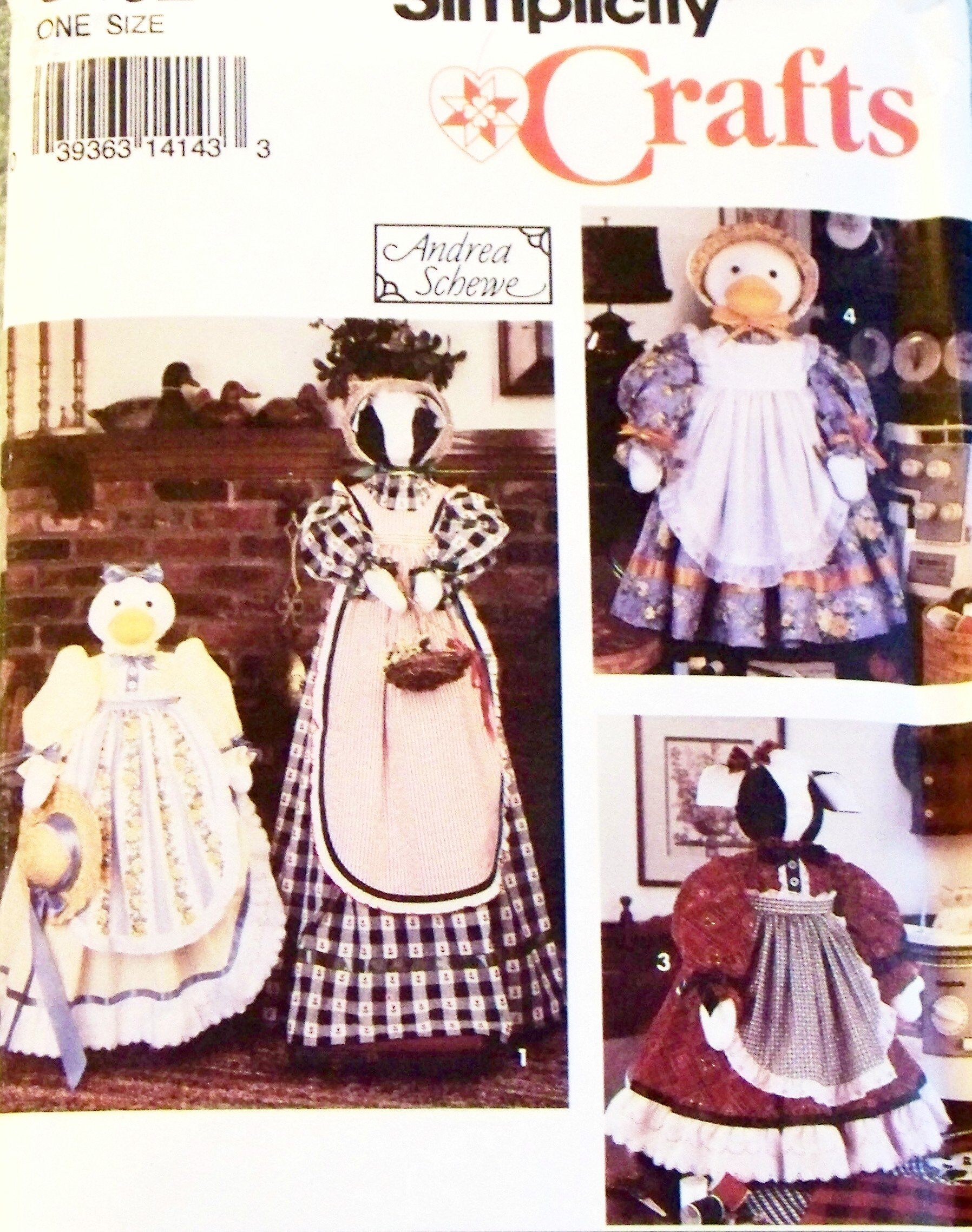 Andrea Schewe Simplicity Crafts Pattern 8462 - Cow & Duck Themed Sewing Machine & Vacuum Covers - DIY Home Decor for Craft Rooms & Quilting Spaces