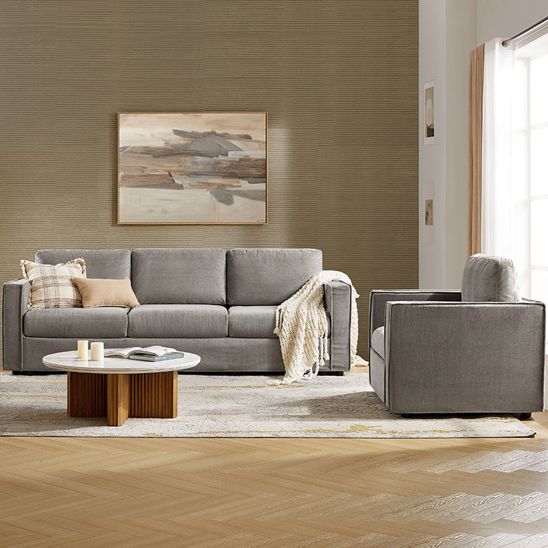 Dilcia 3-Piece Slipcovered Sofa Set - Modern Living Room Furniture with Removable Covers for Easy Cleaning | Perfect for Small Spaces, Apartments & Cozy Home Decor