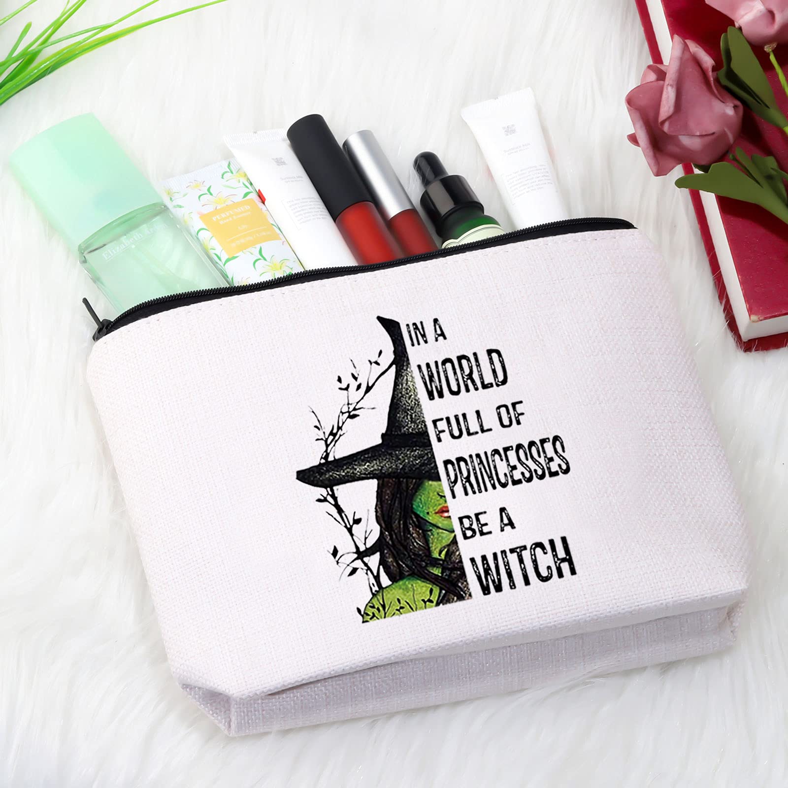 Be A Witch Makeup Bag - Novelty Cosmetic Pouch with Unique Zipper Closure - Perfect Gift for Halloween, Cosplay & Princess Lovers - Travel & Daily Use Organizer