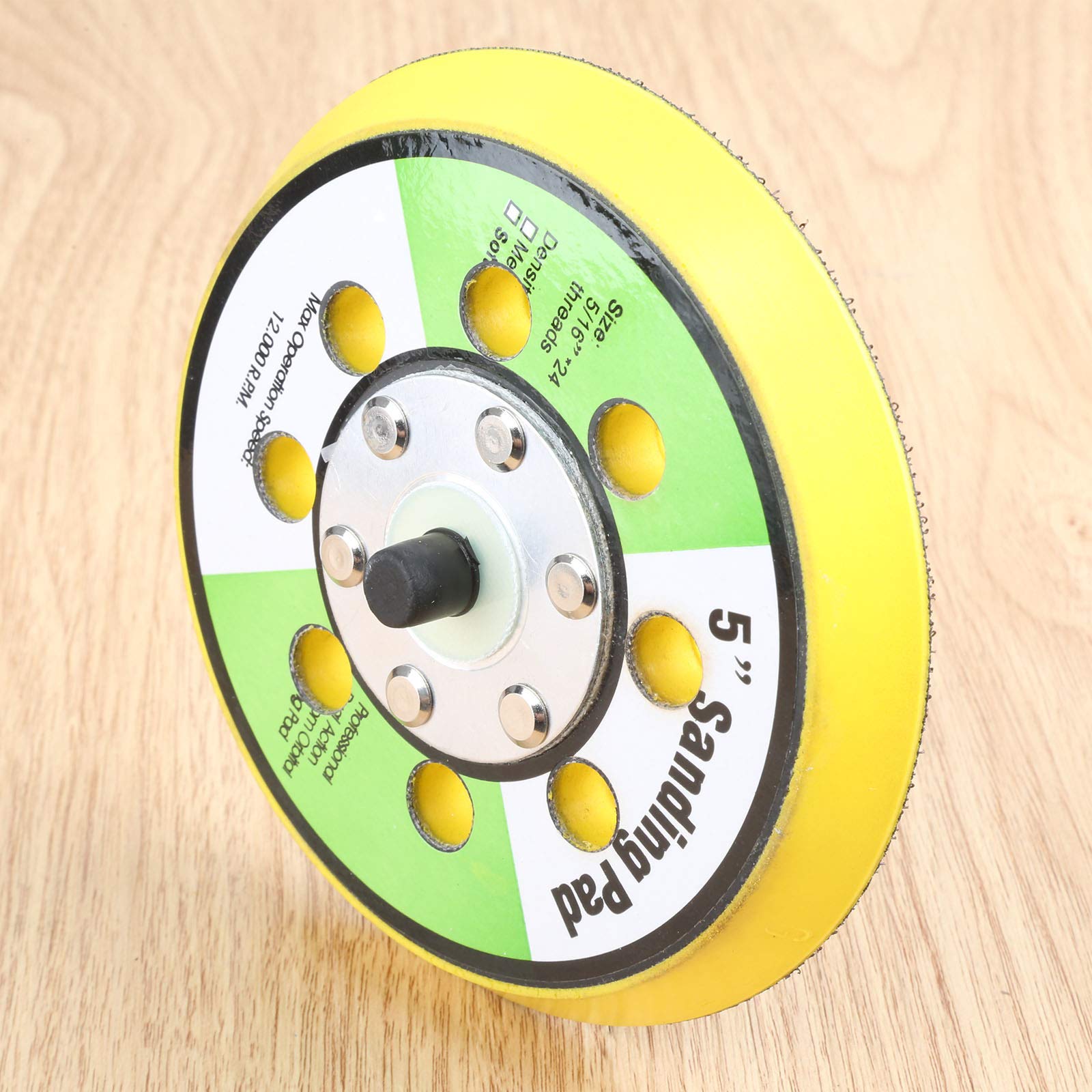 5 Inch 8 Hole Sanding Disc Backing Plate - Compatible with Hook & Loop Sandpaper Pads - Fits Angle Grinder & Air Sander Power Tools - Perfect for Woodworking, Metal Grinding & DIY Projects