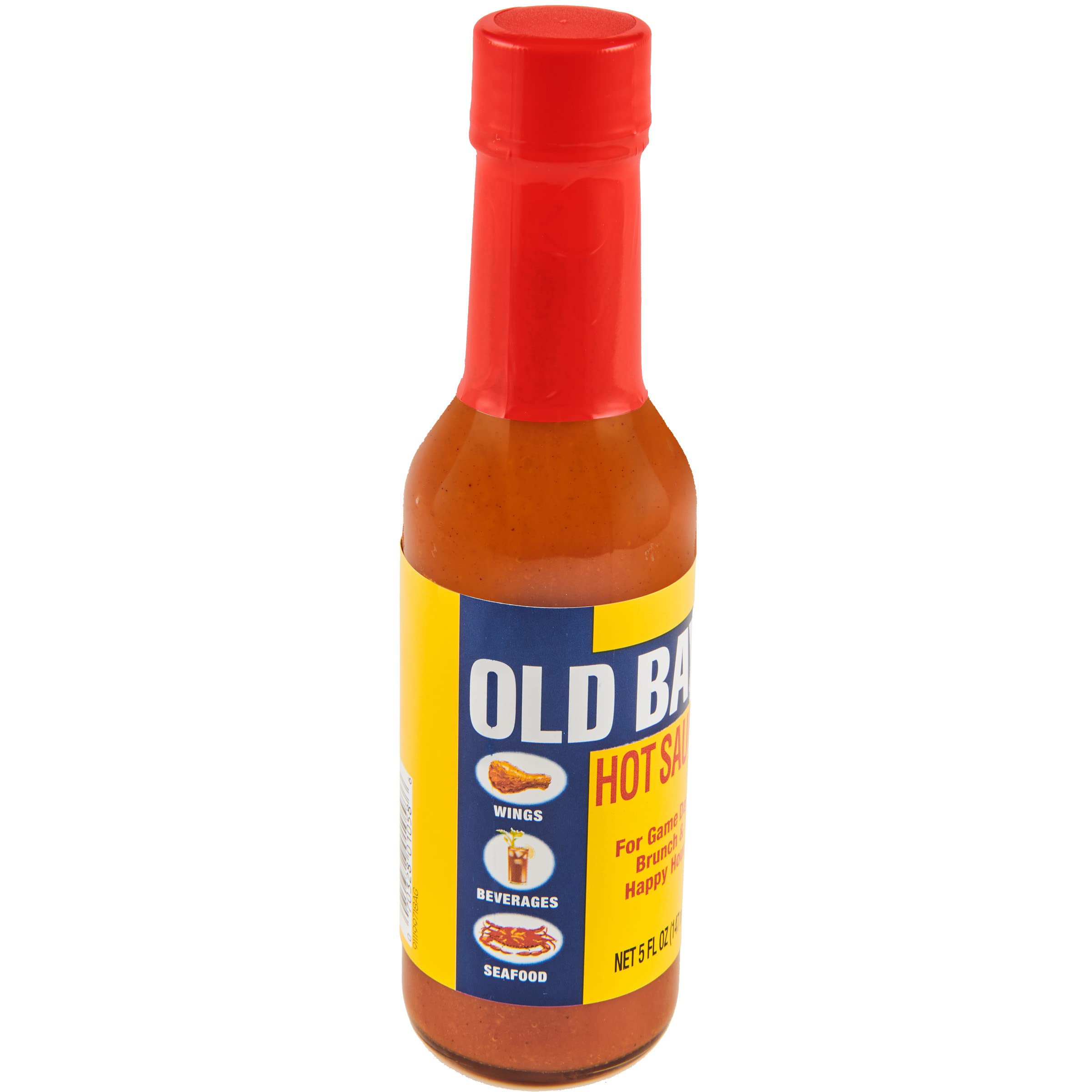 OLD BAY Hot Sauce, 5 fl oz (Pack of 12) - Premium Spicy Sauce with No MSG - Perfect for Chicken Wings, Burgers, Seafood, Fries & More - Great for BBQs, Game Nights & Family Gatherings