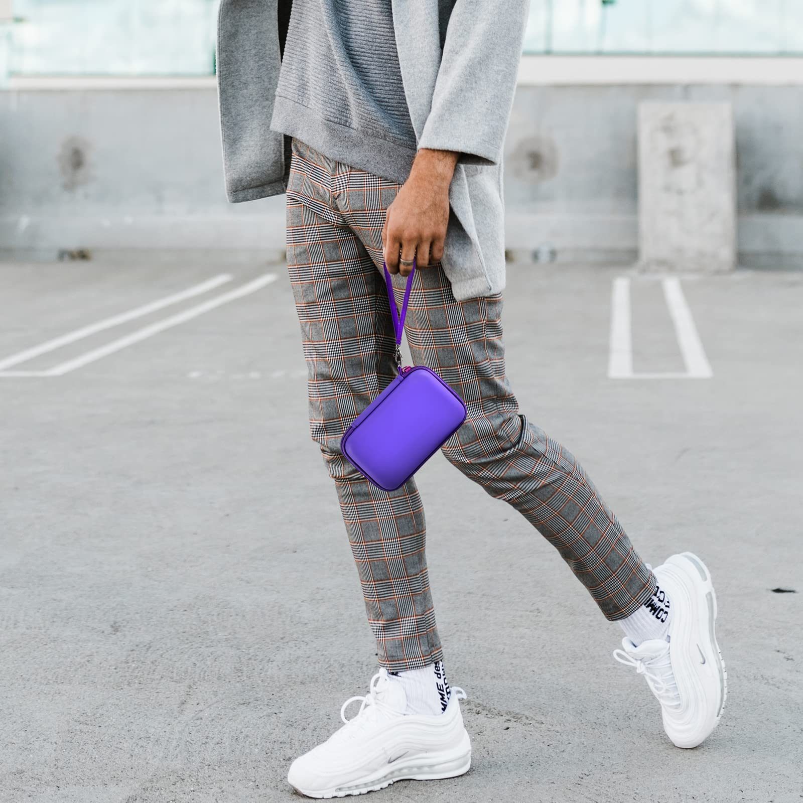 Foldable Magnetic Travel Case for UCOMX Nano, Iseyyox, LISEN & RTOPS 3-in-1 Wireless Charger | Storage Bag for Fast Charging Pad, Cables & Adapters | Compact Purple Organizer Box | Perfect for Travel, Office & Nightstand Charging Station