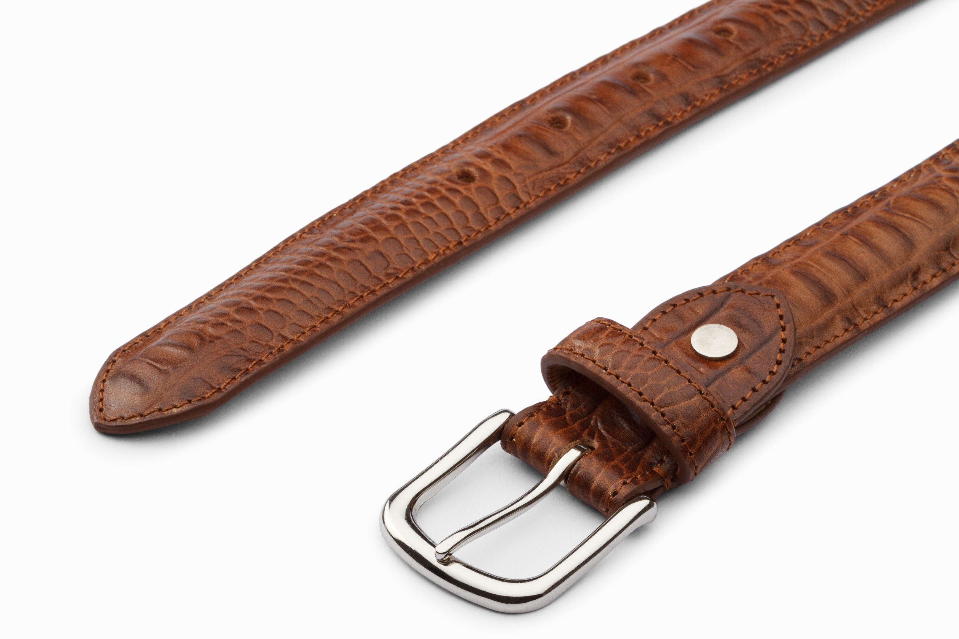 Premium Croc Embossed Leather Profile Belt - Small Size | Stylish & Durable for Casual & Business Wear