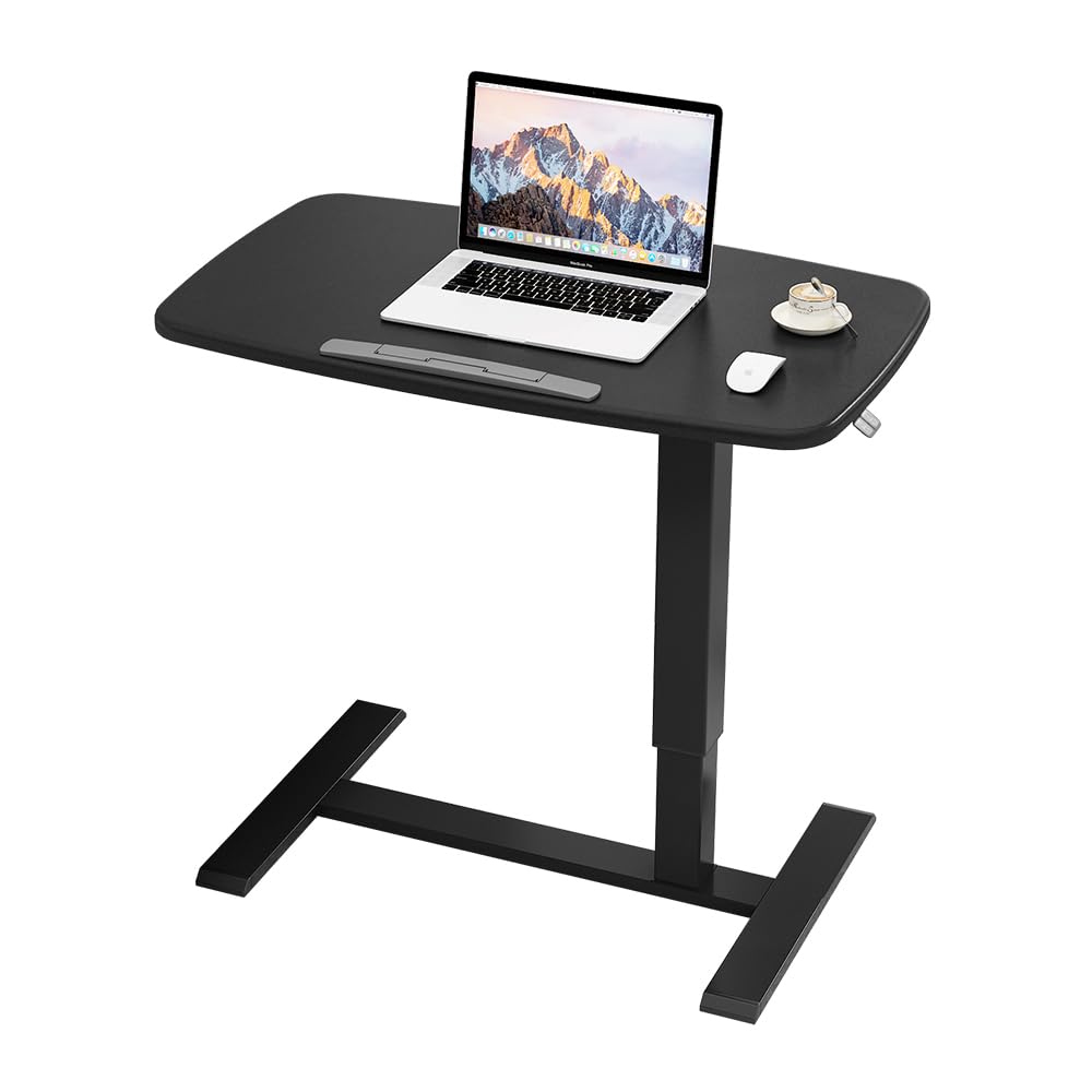 Adjustable Overbed Table with Tray - Mobile Hospital Bedside Desk, Portable Laptop Stand for Home & Office Use - Perfect for Patients, Students, and Remote Workers
