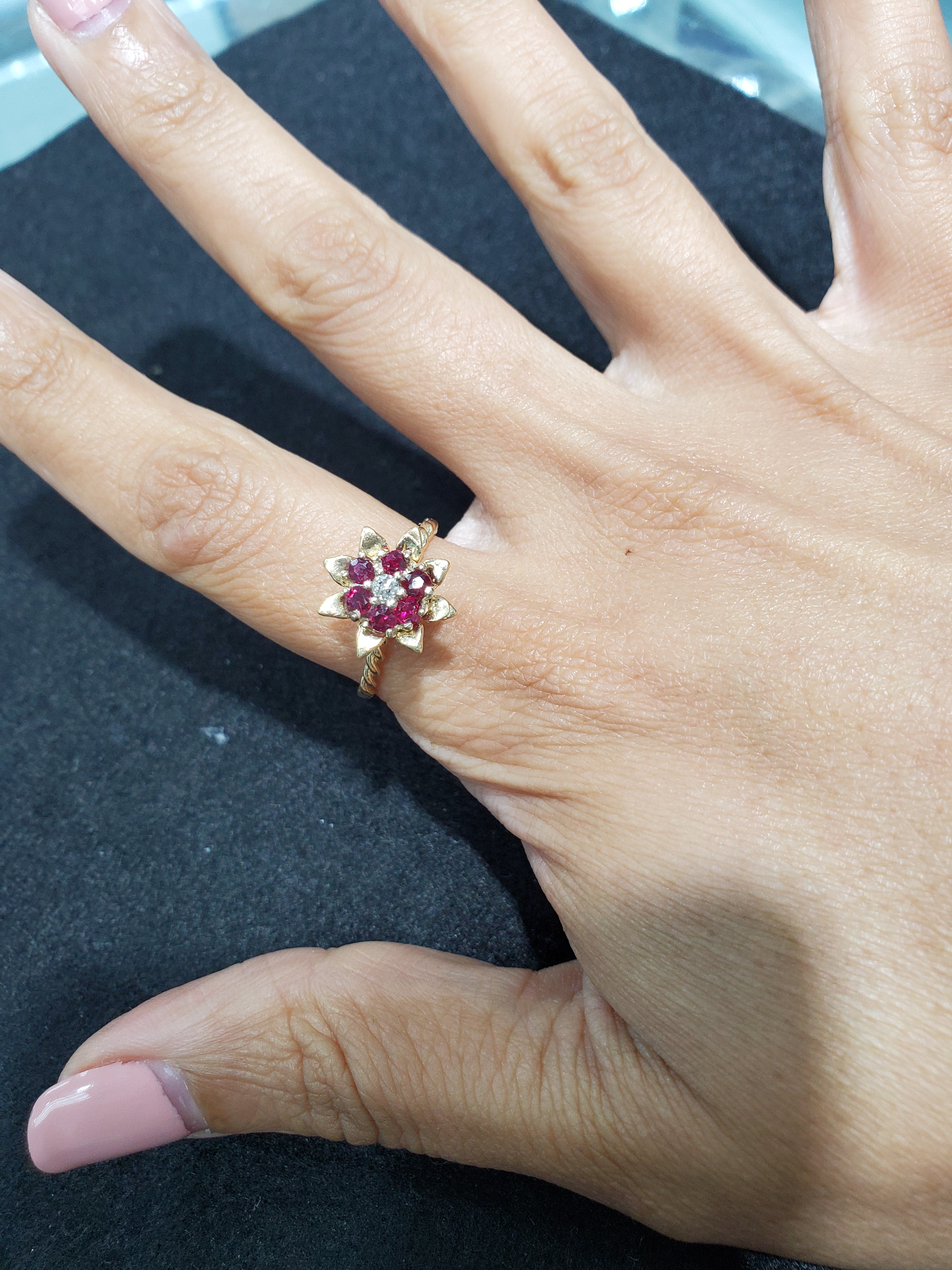 14k Yellow Gold Medium Ruby Tulip Ring for Women - Elegant Floral Jewelry Gift for Anniversary, Valentine's Day & Special Occasions