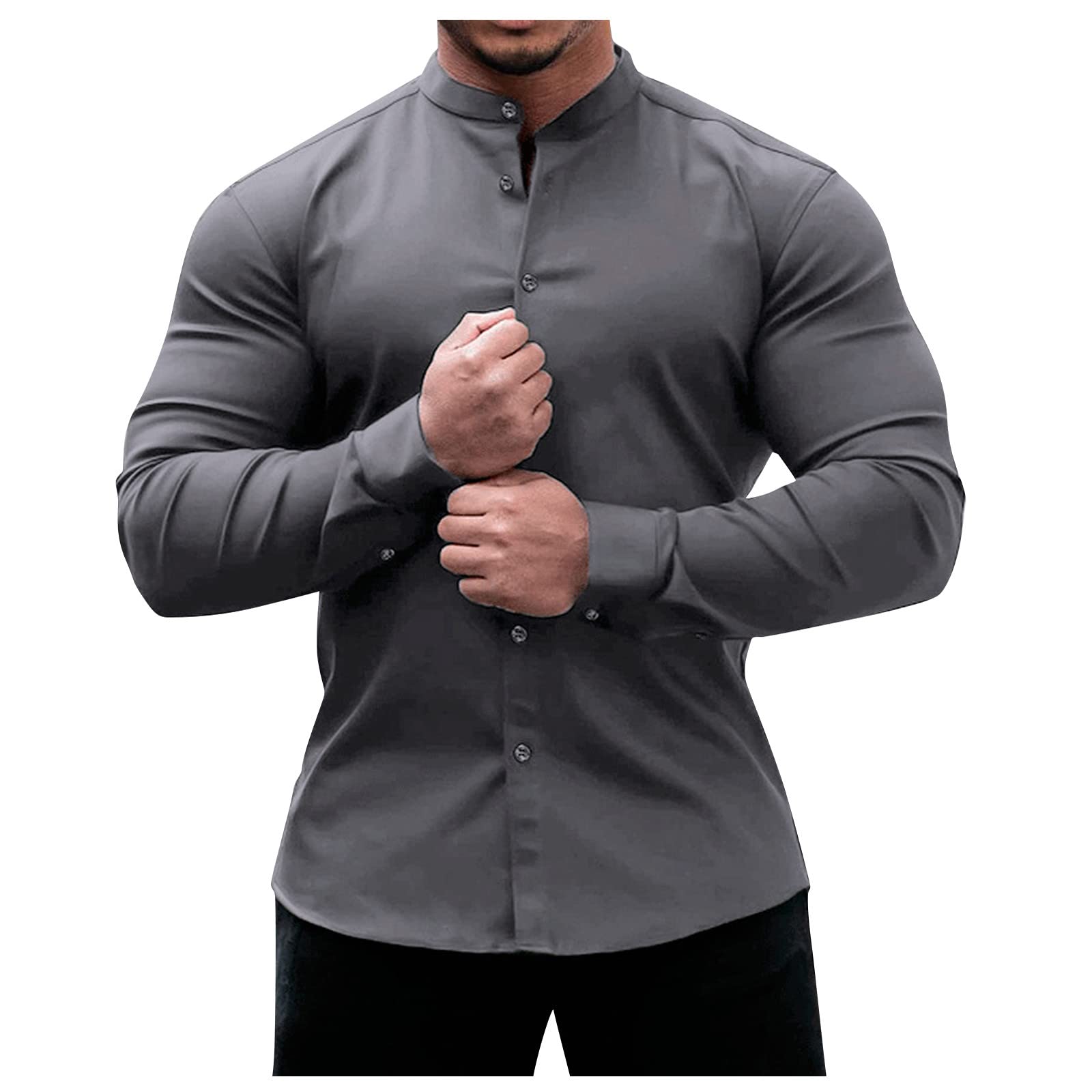 Men's Long Sleeve Casual Button-Up Shirts - Solid Color Summer Beach Shirts for Men (Sizes M-3XL) | Perfect for Outdoor Activities, Travel & Casual Wear