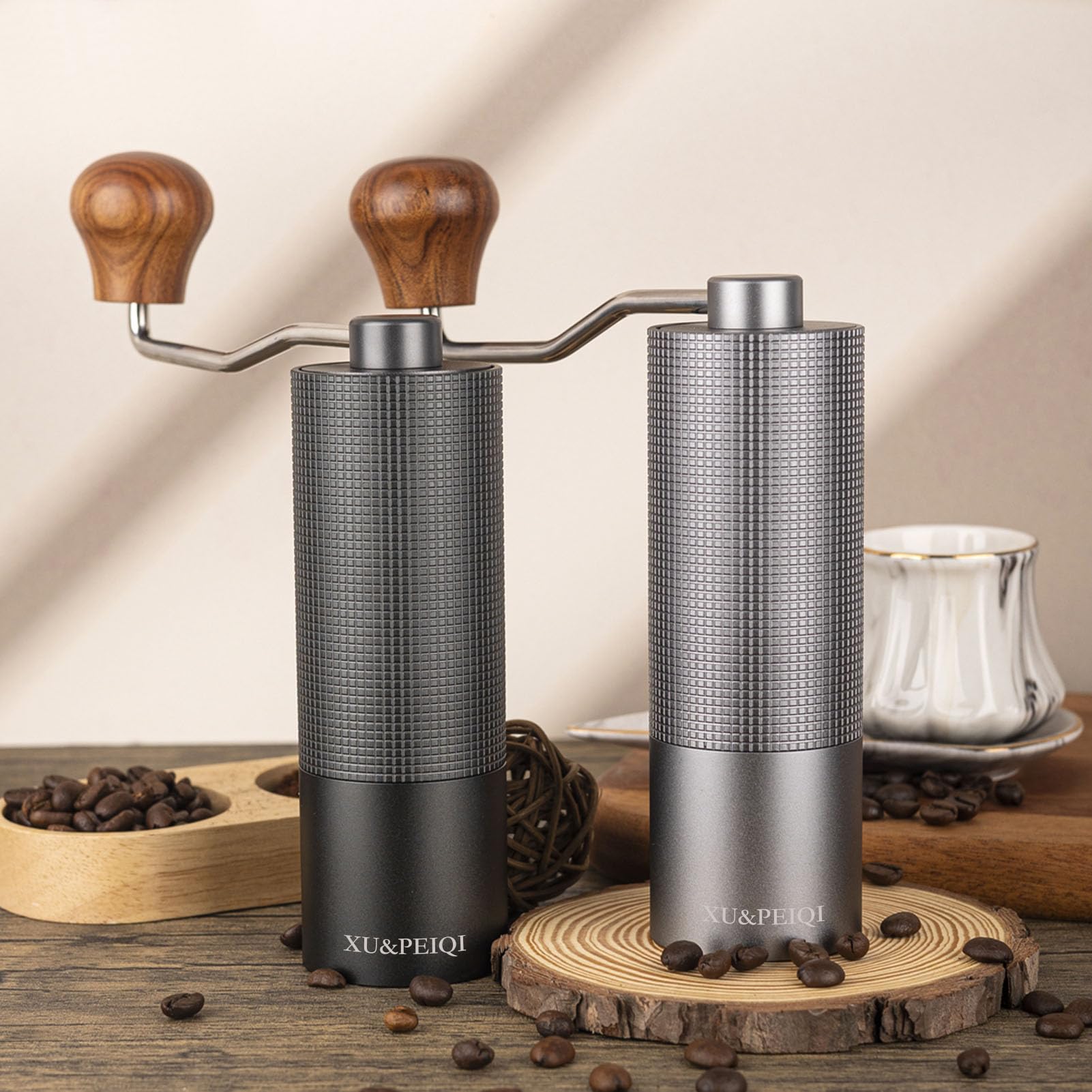 Premium Manual Coffee Grinder with Adjustable Conical Burr - 25g Capacity for Espresso, Mocha & French Press (S5 Black) | Perfect for Home Brewing, Camping & Travel Coffee Enthusiasts