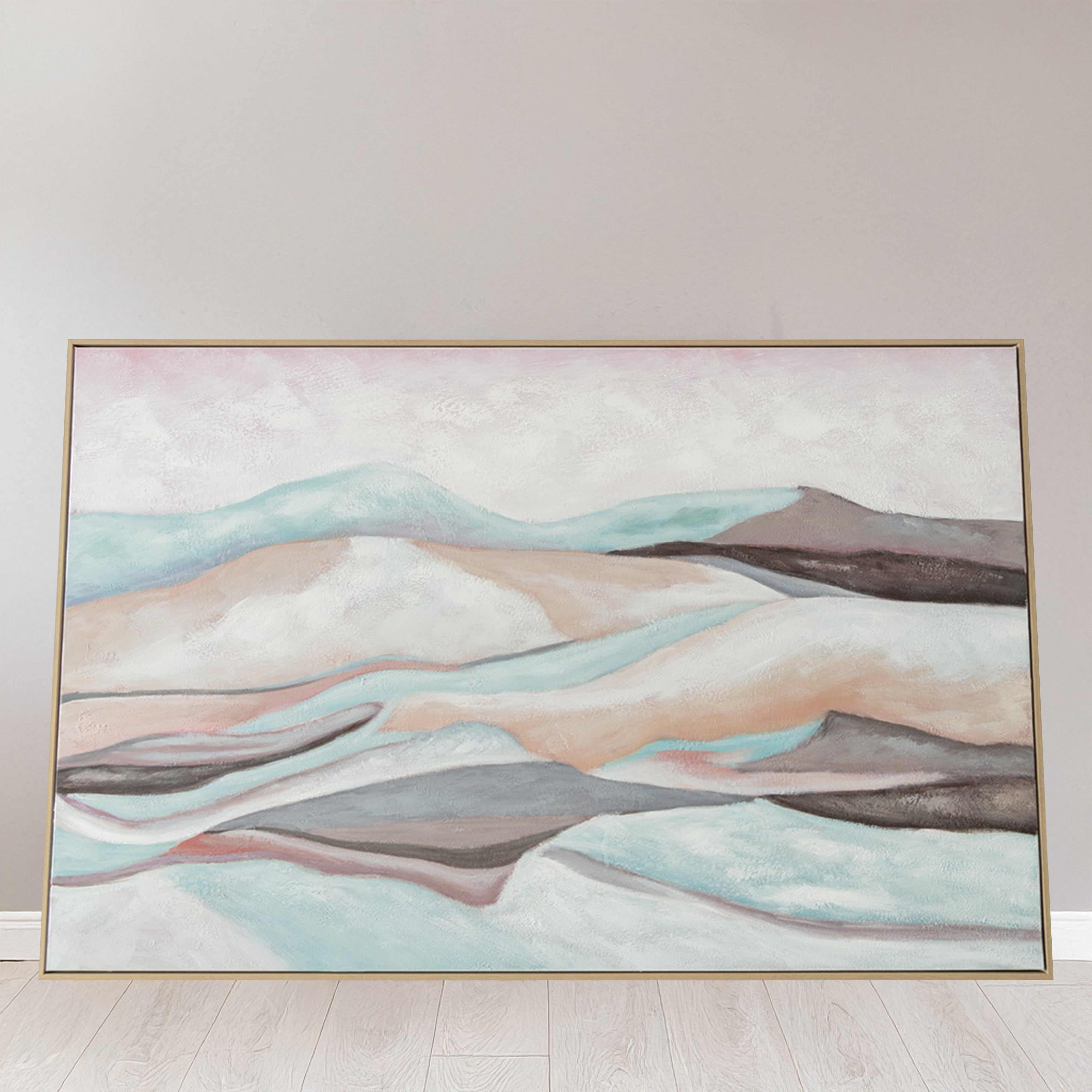 Urban Style Brushmarks Oil Painting Textured Mountain Landscape Wall Art - Perfect for Living Room, Bedroom & Office Decor