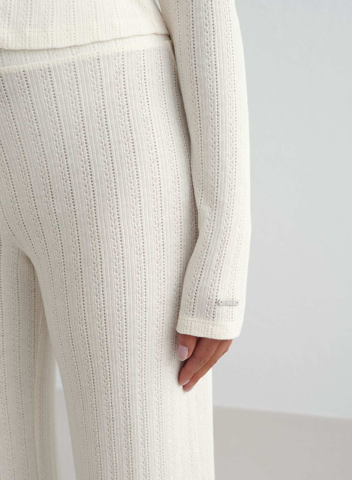 Almond White Pointelle Knit Cardigan for Women - Soft & Lightweight Open Front Sweater for Spring & Fall Layering