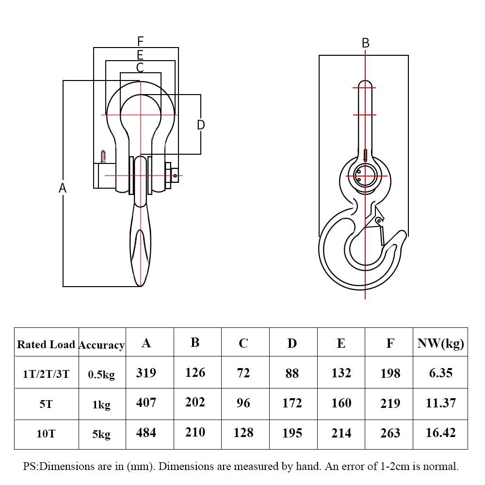 MXBAOHENG 3T Wireless Digital Crane Scale with Remote Control - 3000kg/6600lb Capacity, Rechargeable Hanging Scale for Construction, Shipping, and Industrial Weighing