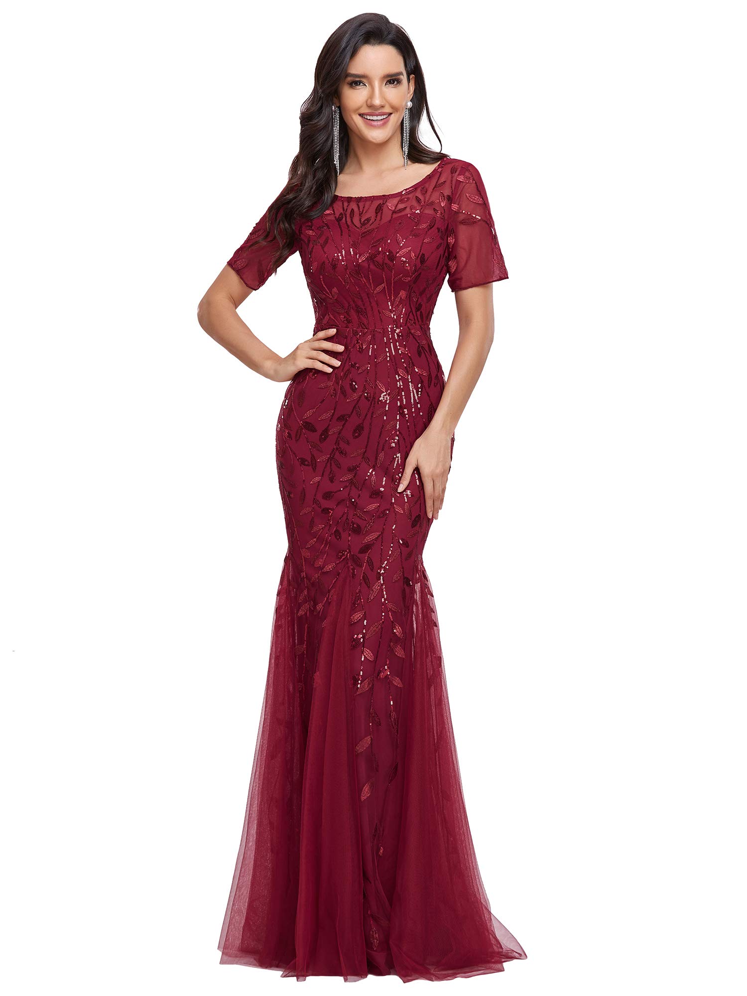 Elegant Alisapan Women's Sequin Mermaid Evening Gown - Sparkly Tulle Prom Dress for Formal Events, Parties & Special Occasions