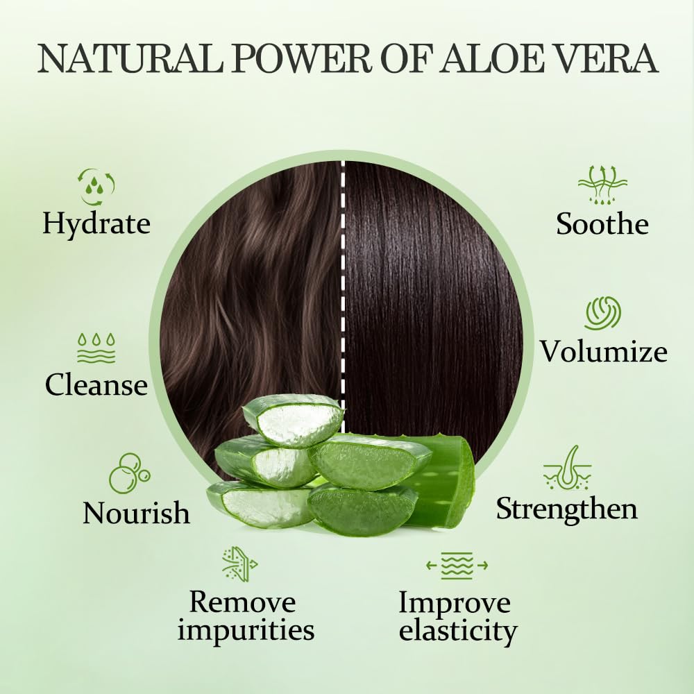 Aloderma Aloe Vera Hair Care Set - Volumizing Shampoo & Nourishing Conditioner for Thicker, Healthier Hair | Natural Hair Growth Treatment for Dry, Damaged Hair | Perfect for Daily Hair Care Routine & Salon-Quality Results at Home