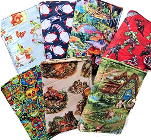Quilted Fabric Portfolio with 8 Colorful Pens & 5