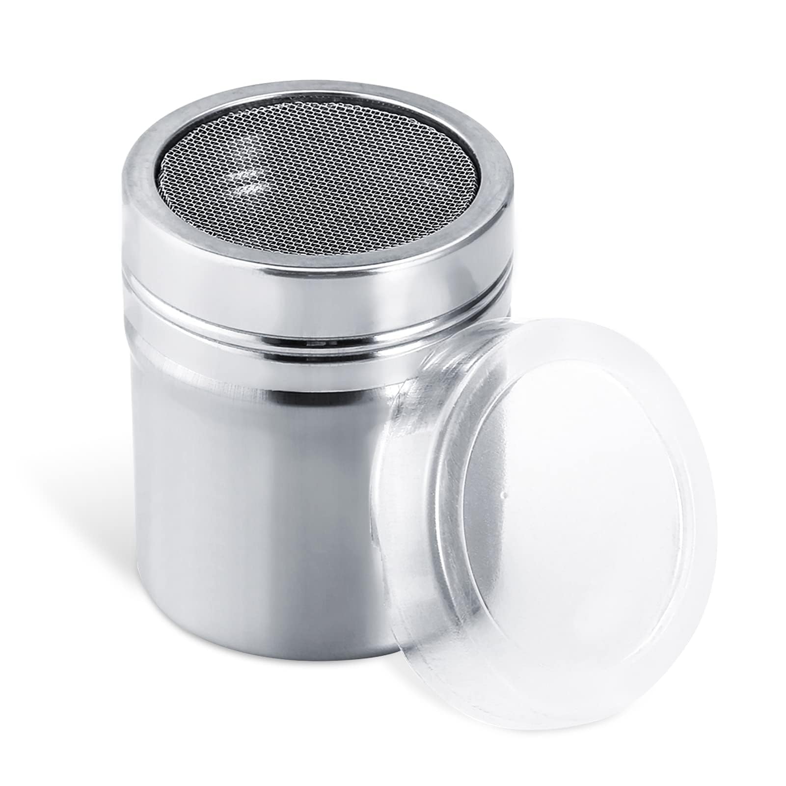 Premium Stainless Steel Fine Mesh Shaker with Lid - Perfect for Powdered Sugar, Cinnamon, Cocoa & Baking Ingredients | Ideal for Home Baking, Cake Decorating & Coffee Shops