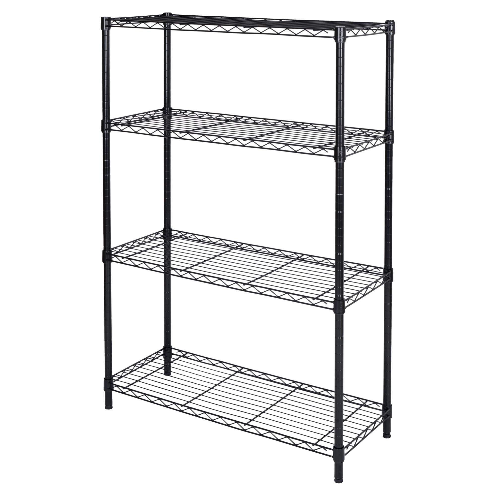 Heavy-Duty 4 Tier Metal Storage Shelves - 1300 LBS Capacity Adjustable Wire Shelf Unit, 13.77
