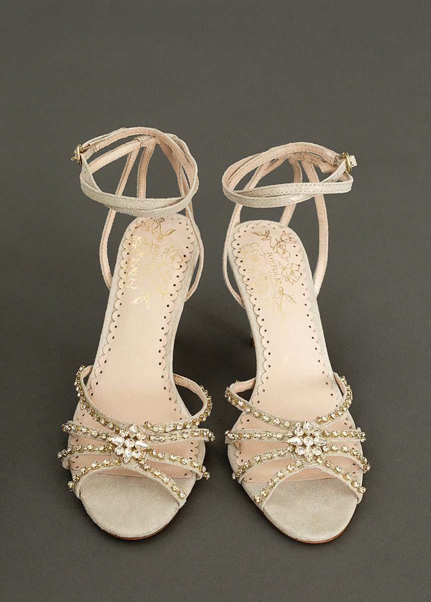 Gold Mahina Leather Heels for Women - Comfortable & Stylish Dress Shoes for Weddings, Parties & Office Wear