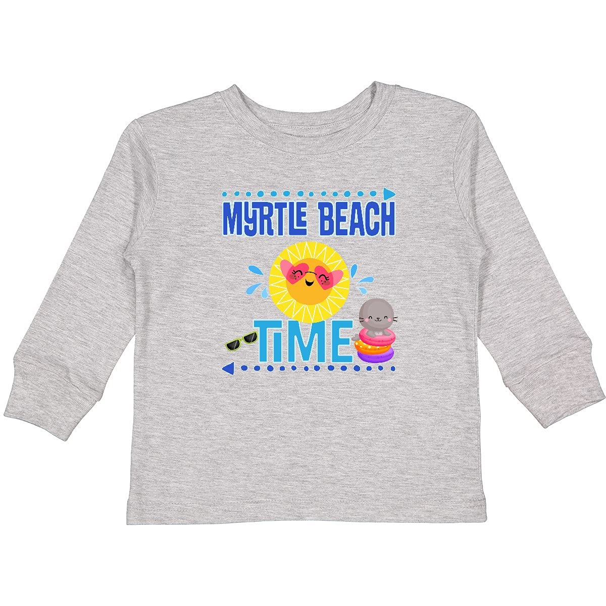 Inktastic Myrtle Beach Vacation Time Toddler Long Sleeve T-Shirt - Cute Graphic Tee for Boys & Girls - Beach Trip Souvenir Gift - Perfect for Family Vacations, Holidays & Casual Outings