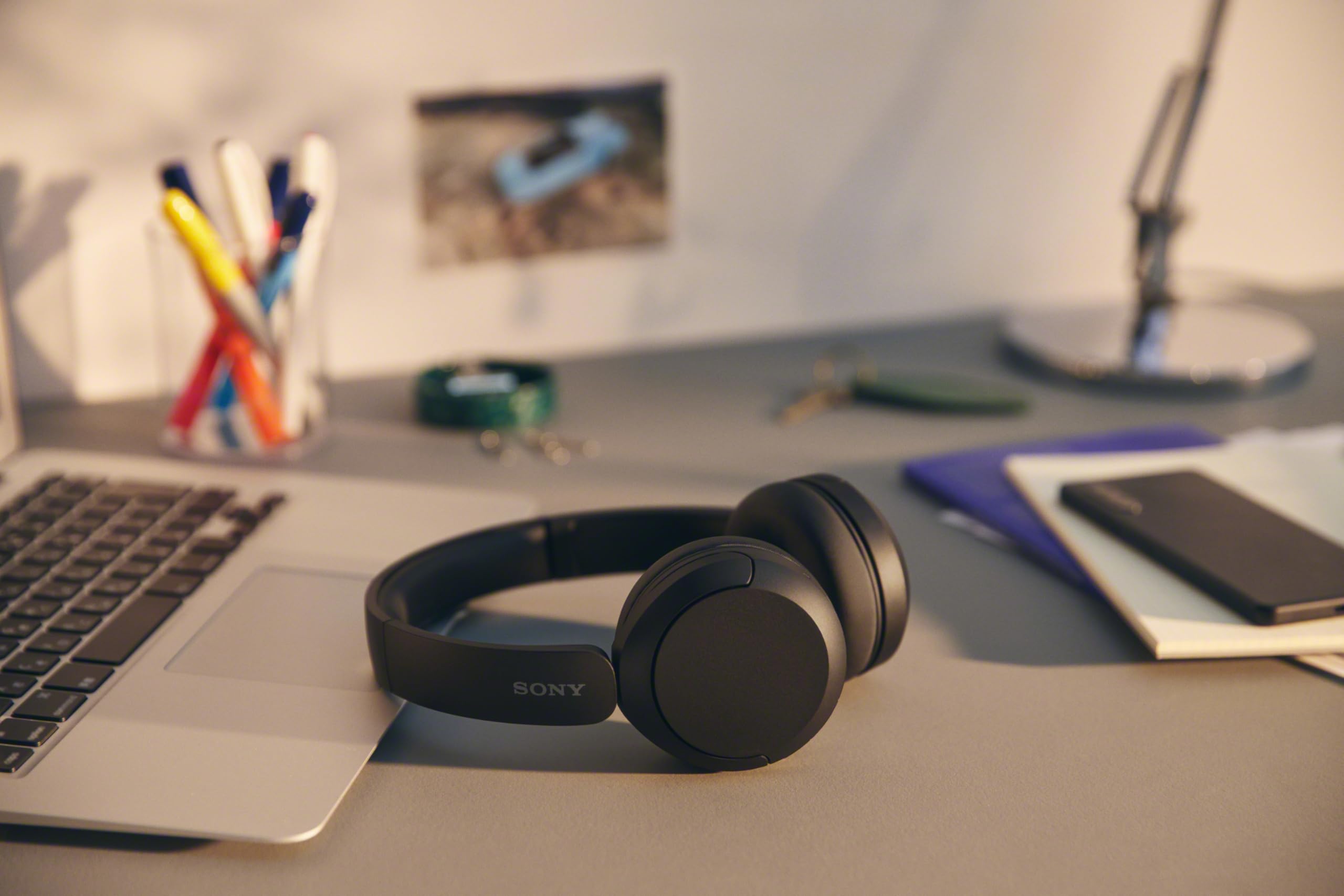 Sony WH-CH520 Wireless Bluetooth On-Ear Headphones with Built-in Mic - Black (Renewed) | Noise Cancelling for Commuting, Work & Gaming