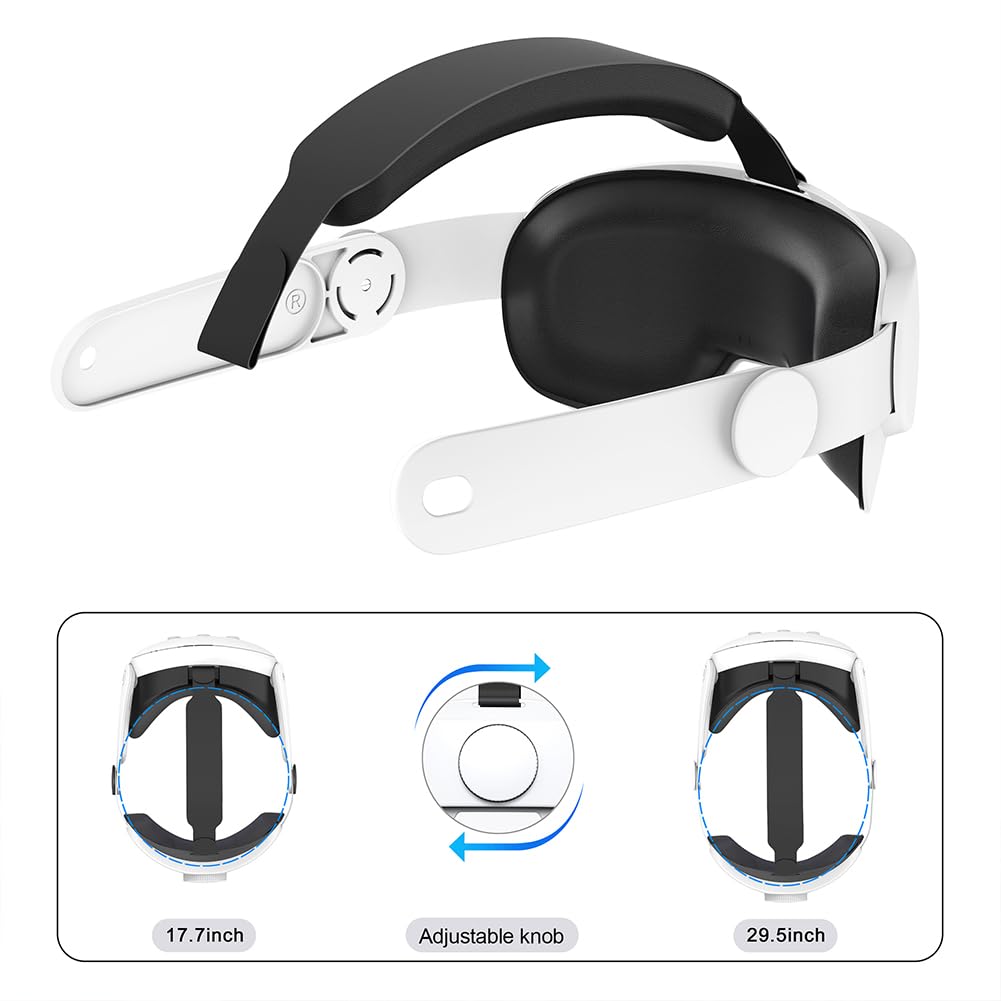 Balanced Pressure Head Strap for Meta Quest 3 - Adjustable & Detachable Anti-Choking Design | Comfortable VR Headset Accessory for Gaming & Virtual Reality Experiences