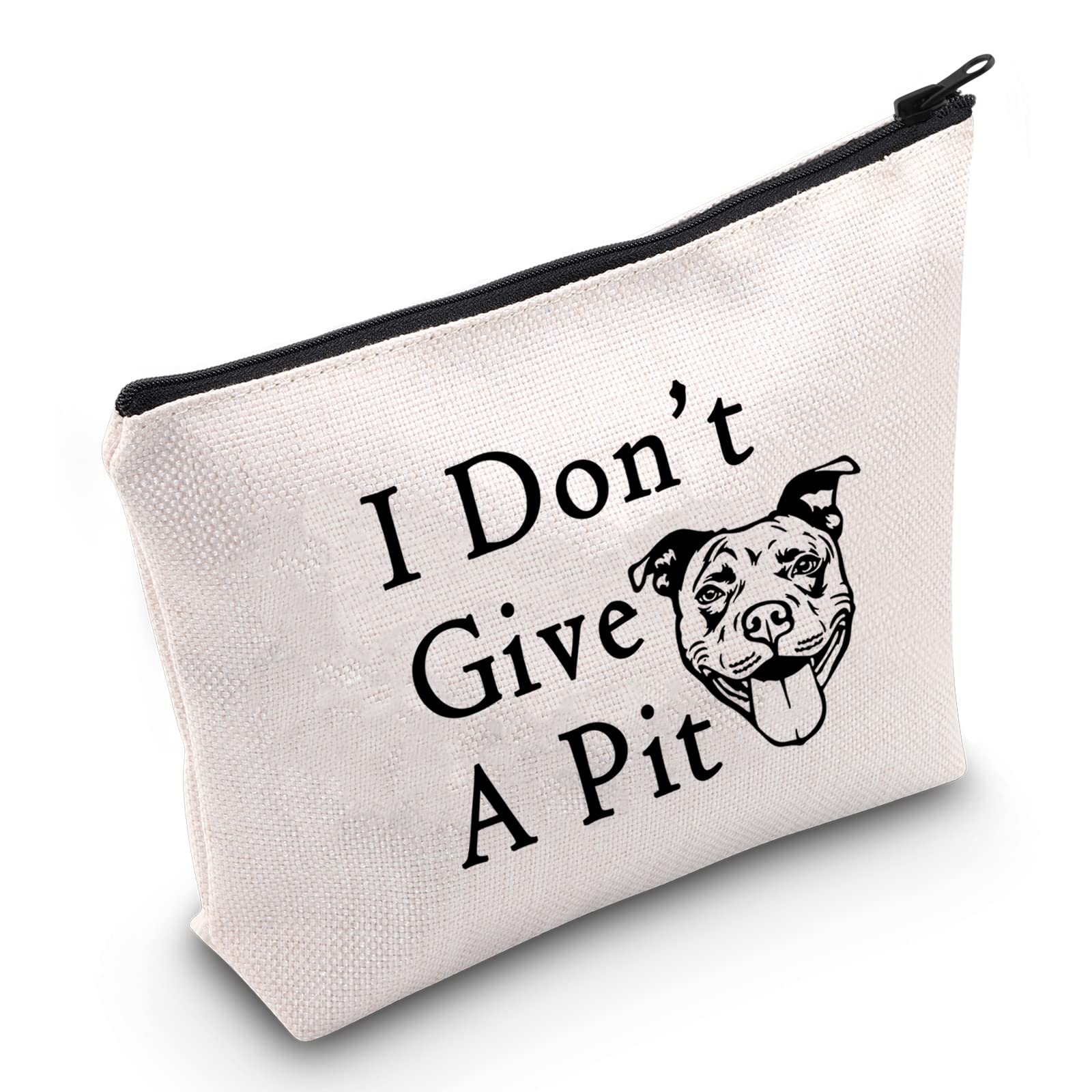 Funny Pitbull Lovers Gift - Pitbull Cosmetic Bag with 'I Don't Give A Pit' Saying - Perfect for Makeup Storage & Dog Lover Gifts (Great for Travel, Gym, or Daily Use)
