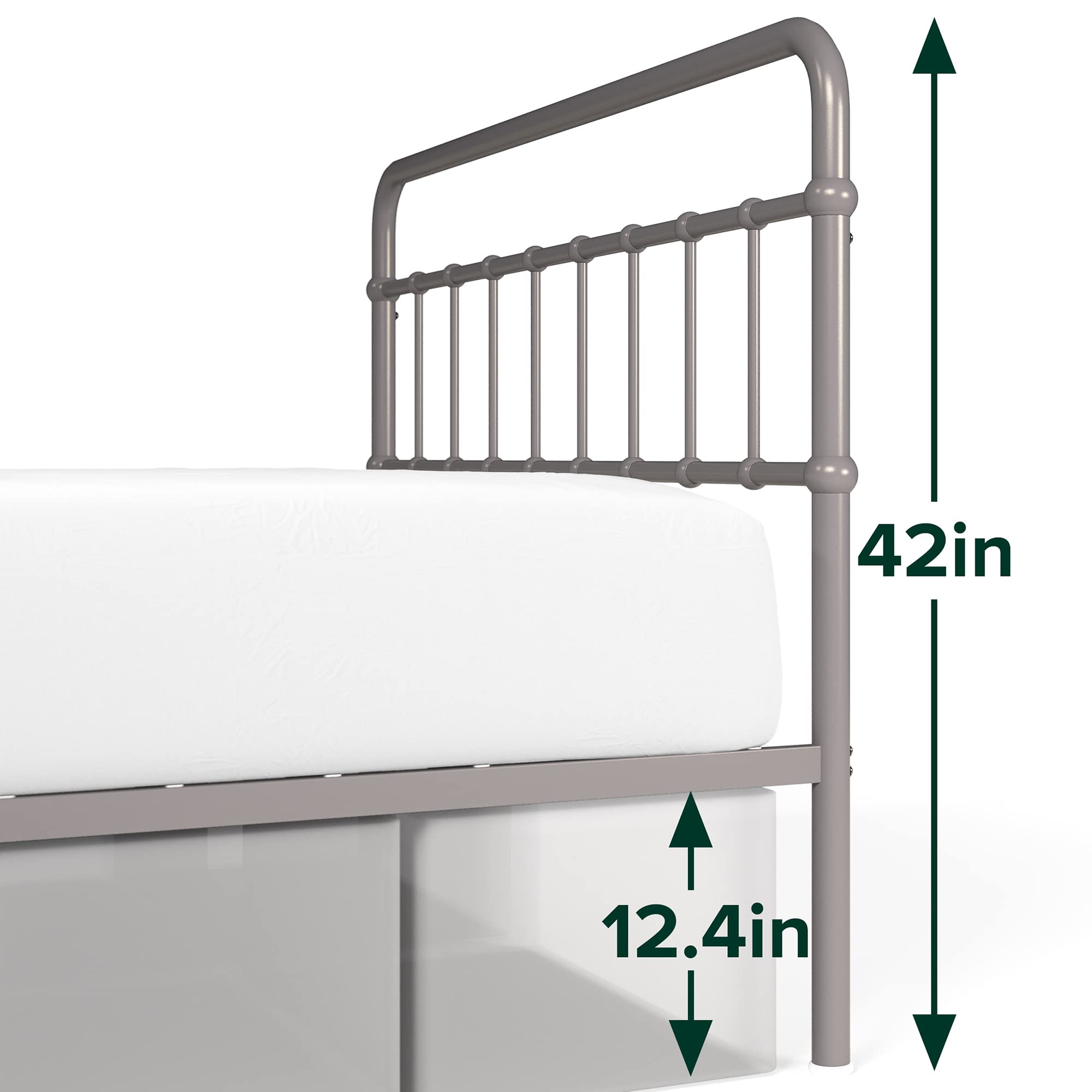 ZINUS Florence Full Size Metal Platform Bed Frame with Mattress Foundation - No Box Spring Needed, Easy Assembly, Grey - Perfect for Modern Bedrooms, Guest Rooms & Small Spaces
