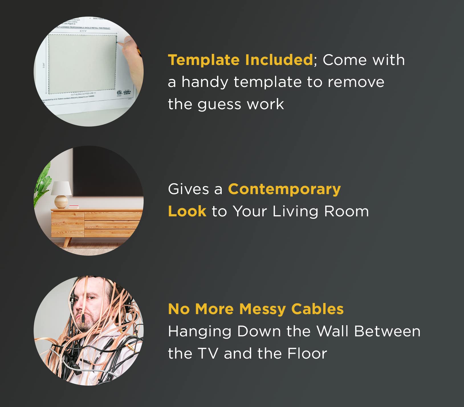 DATA COMM Electronics In-Wall Cable Management Kit with Duplex Surge Protector - Behind Wall TV Wire Organizer & Cord Concealer for Sleek Home Theater Setup - Easy DIY Installation No Electrician Needed - Perfect for Living Room, Bedroom & Office TV Mounting