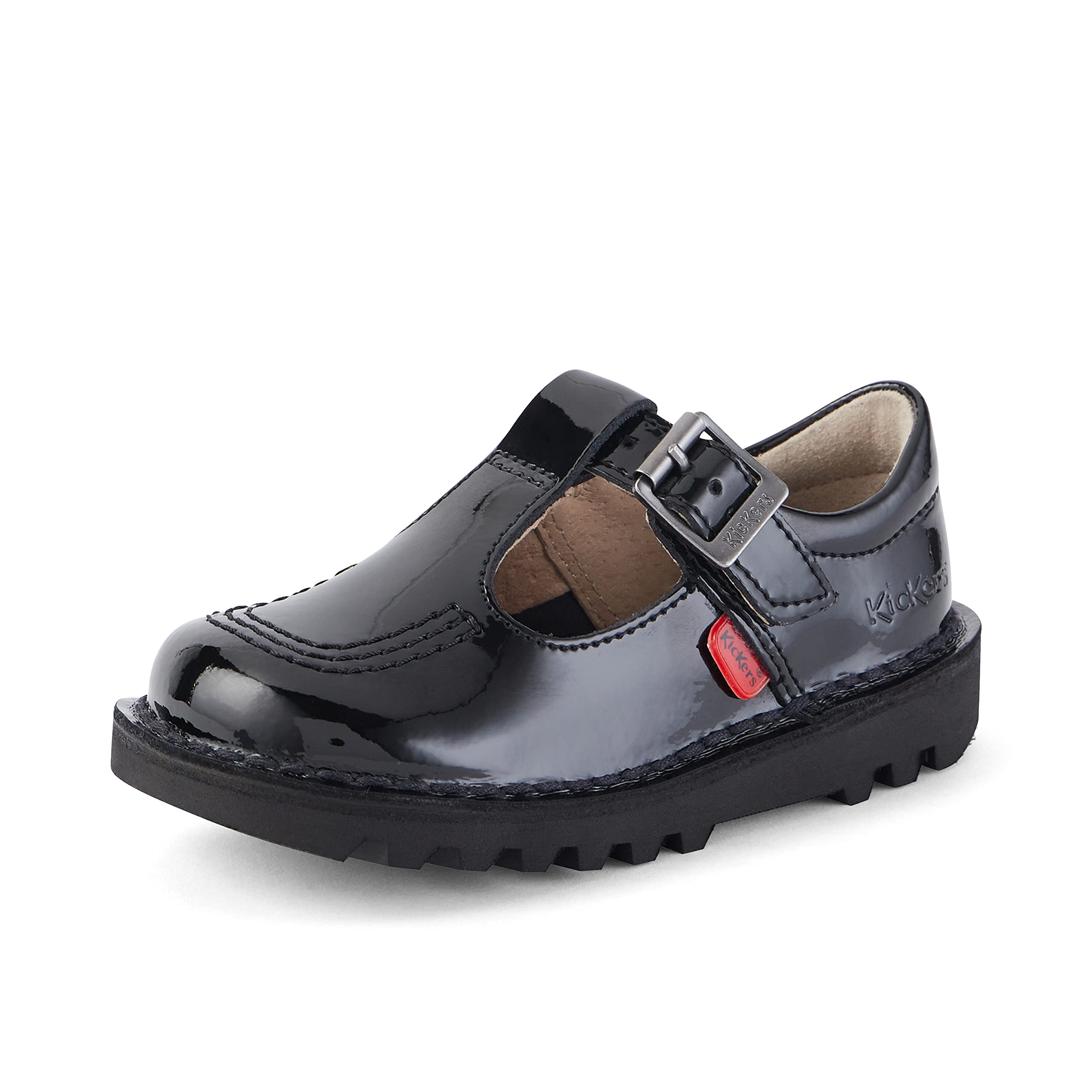 **Black Kickers Girl's Kick T Bar School Shoes - Comfortable & Stylish for Everyday Wear & School Uniforms**