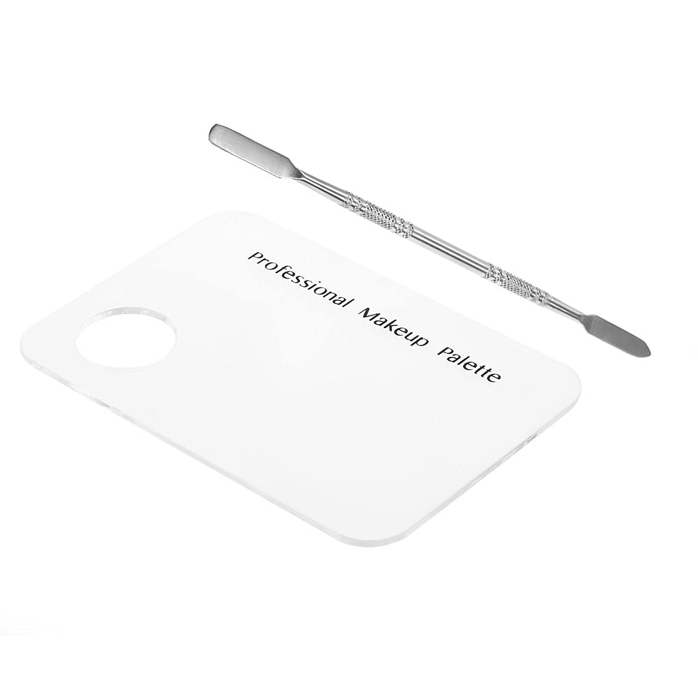Professional Nail Art Palette & Stainless Steel Spatula for Acrylic Makeup - Salon & Home Use