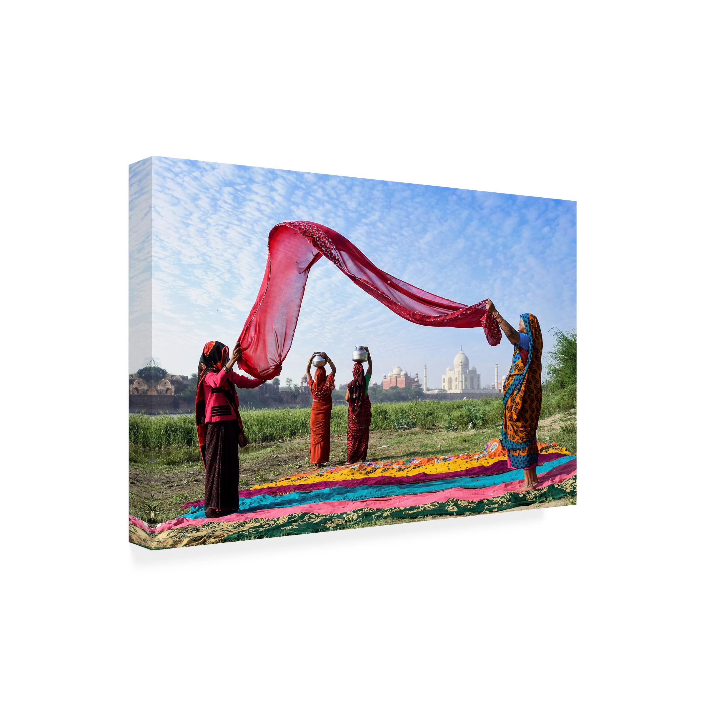 Trademark Fine Art 'Morning Chore' Canvas Wall Art by Vichaya - Farmhouse Kitchen Decor, Countryside Living Room Painting, Rustic Home Décor